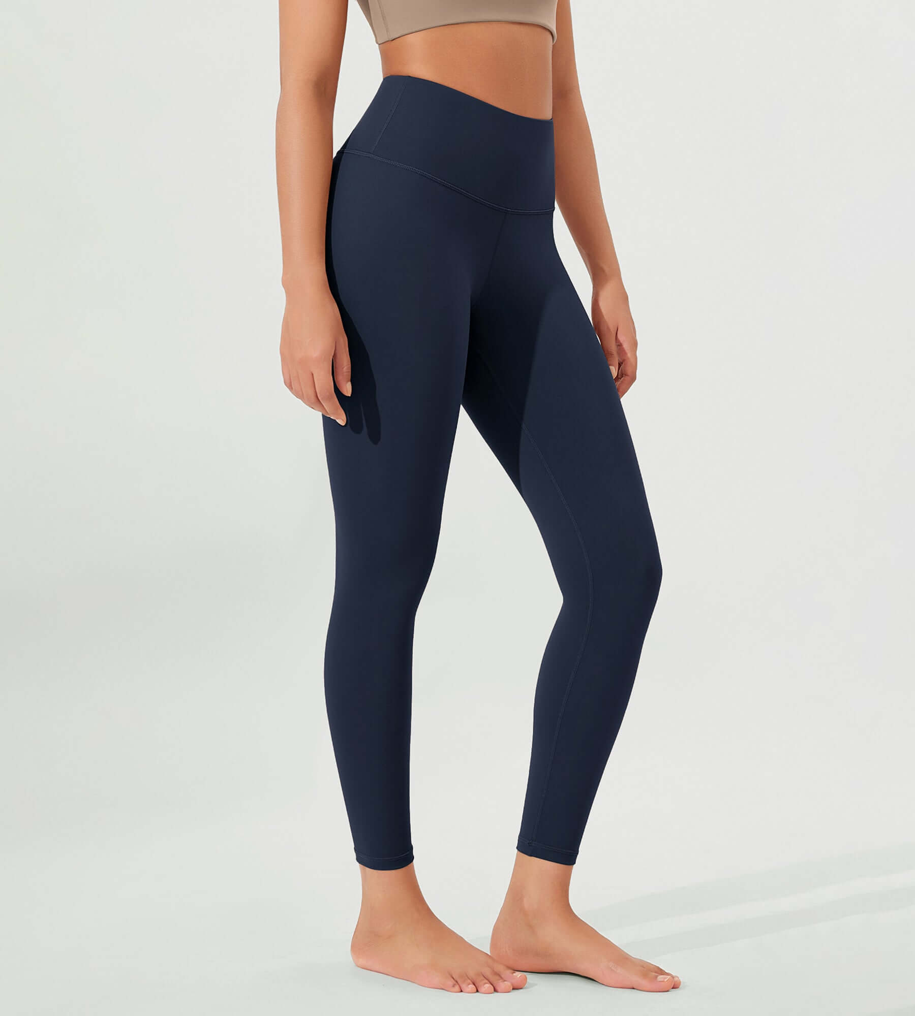 ODLEX 25" High Waist Workout Tummy Control Atheltic Leggings Navy - ododos