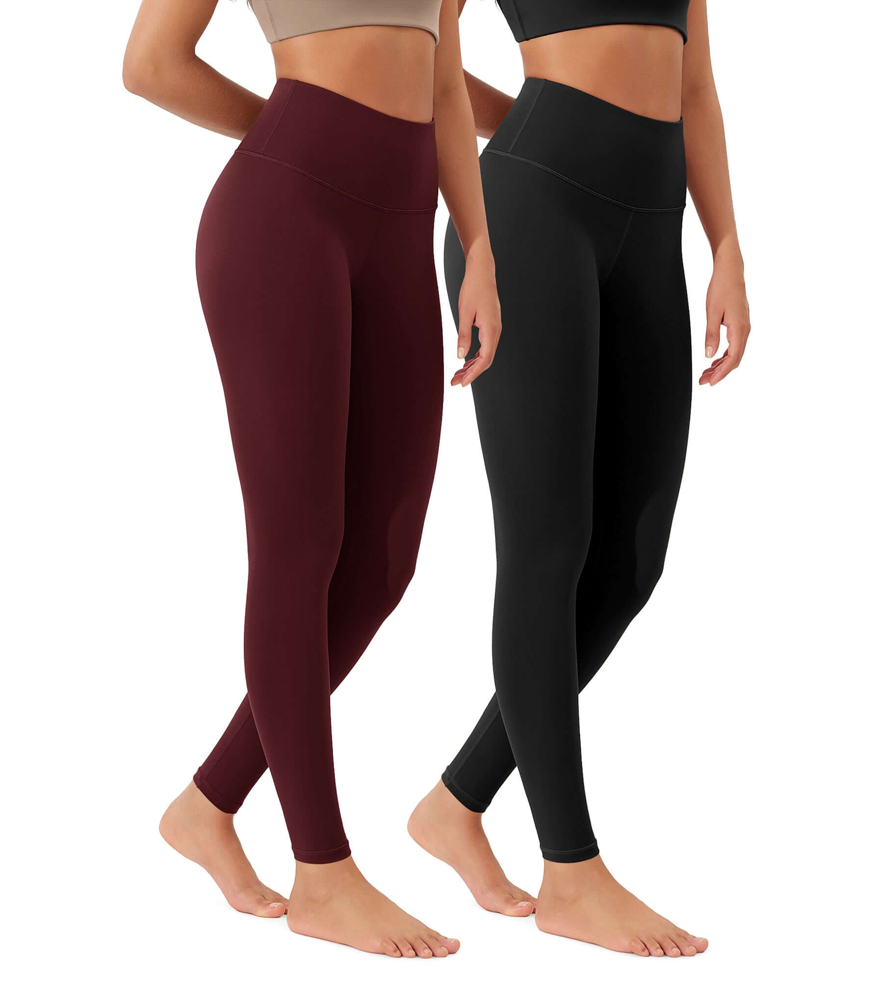 ODLEX 2-Pack 28 High Waist Workout Tummy Control Atheltic Leggings - ododos