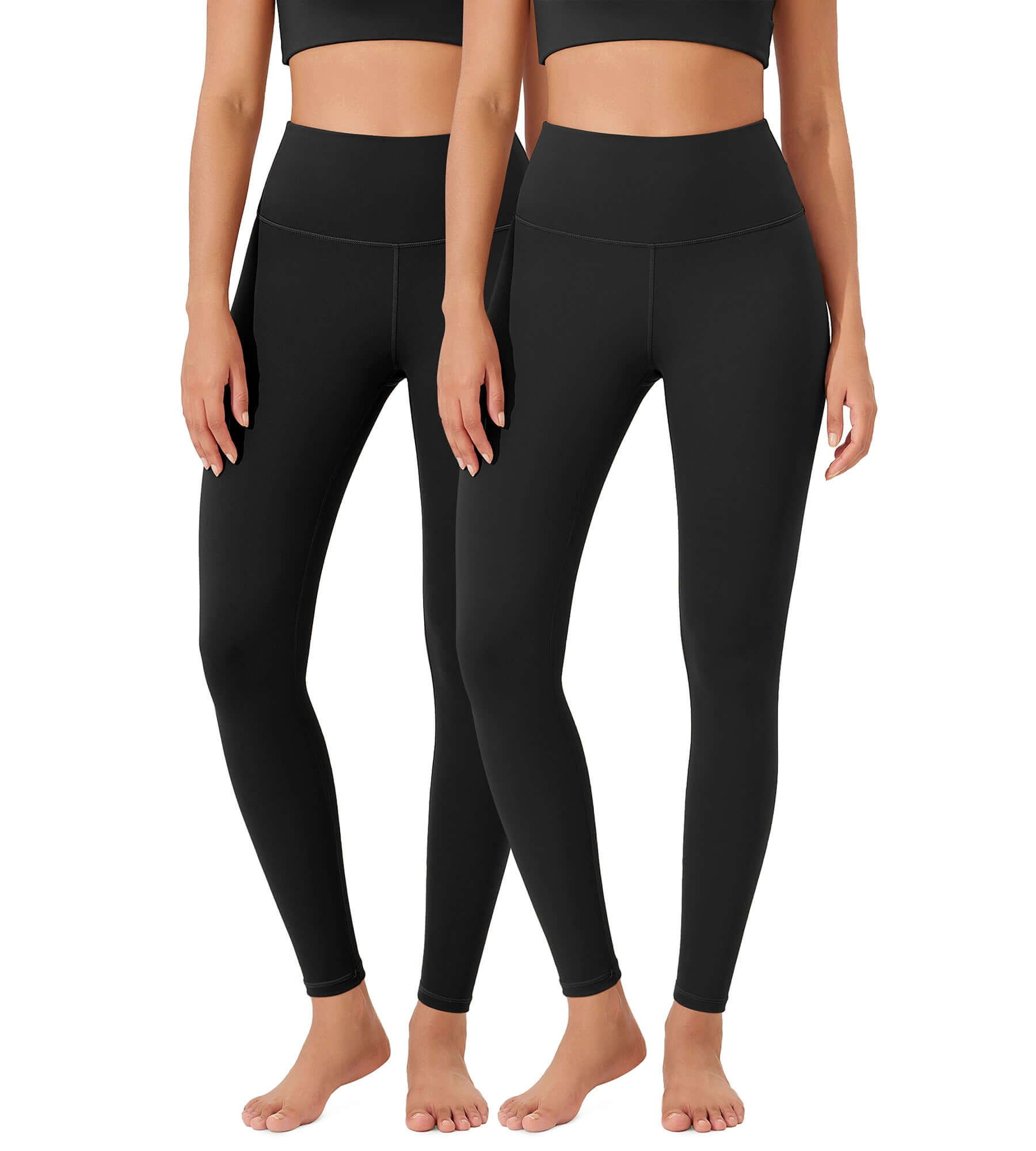 ODLEX 2-Pack 28 High Waist Workout Tummy Control Atheltic Leggings Black+onyx Black Grey - ododos