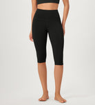 ODCLOUD 14" High Waist Yoga Athletic Running Capris Black - ododos