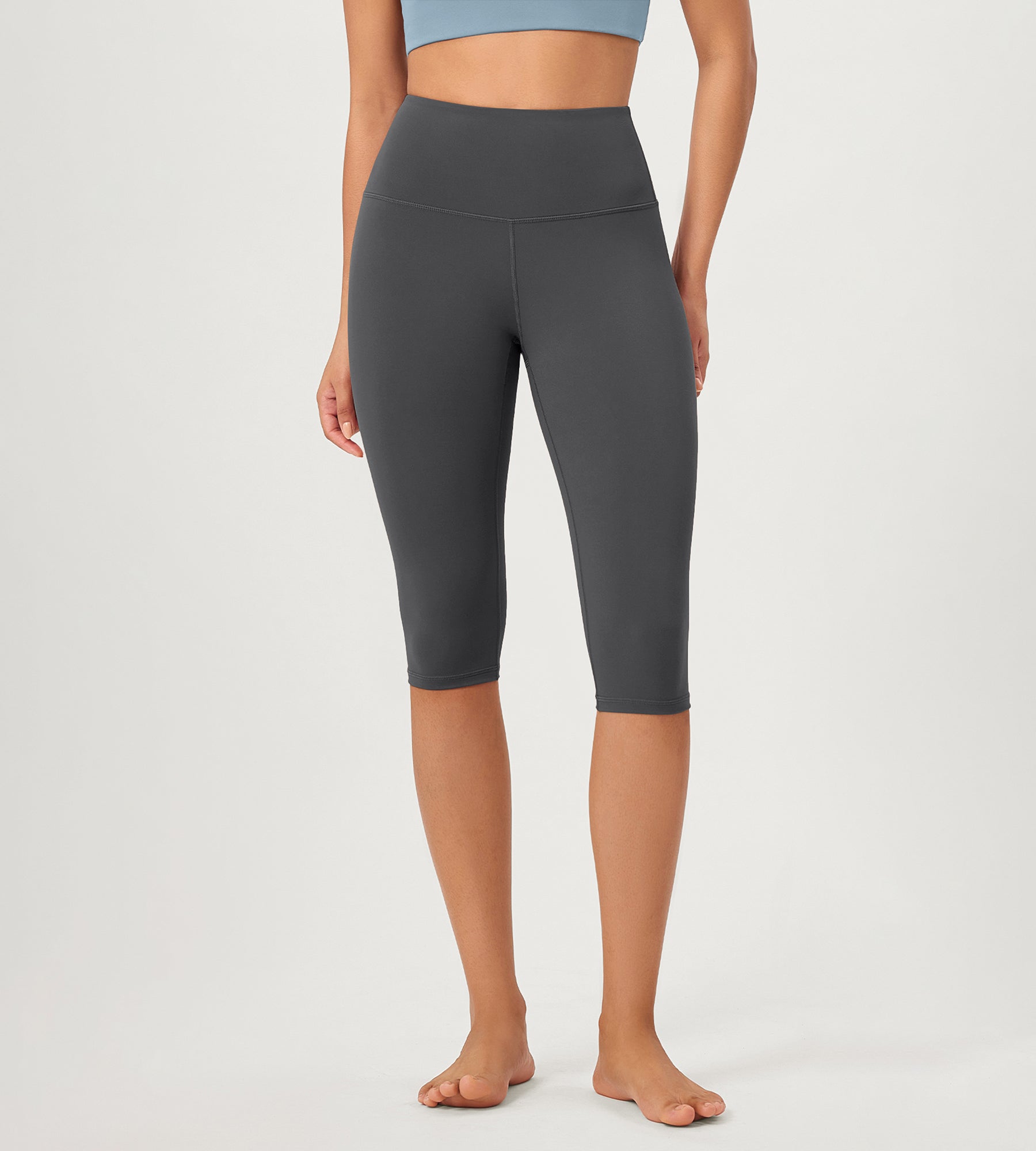 ODCLOUD 14" High Waist Yoga Athletic Running Capris Charcoal - ododos