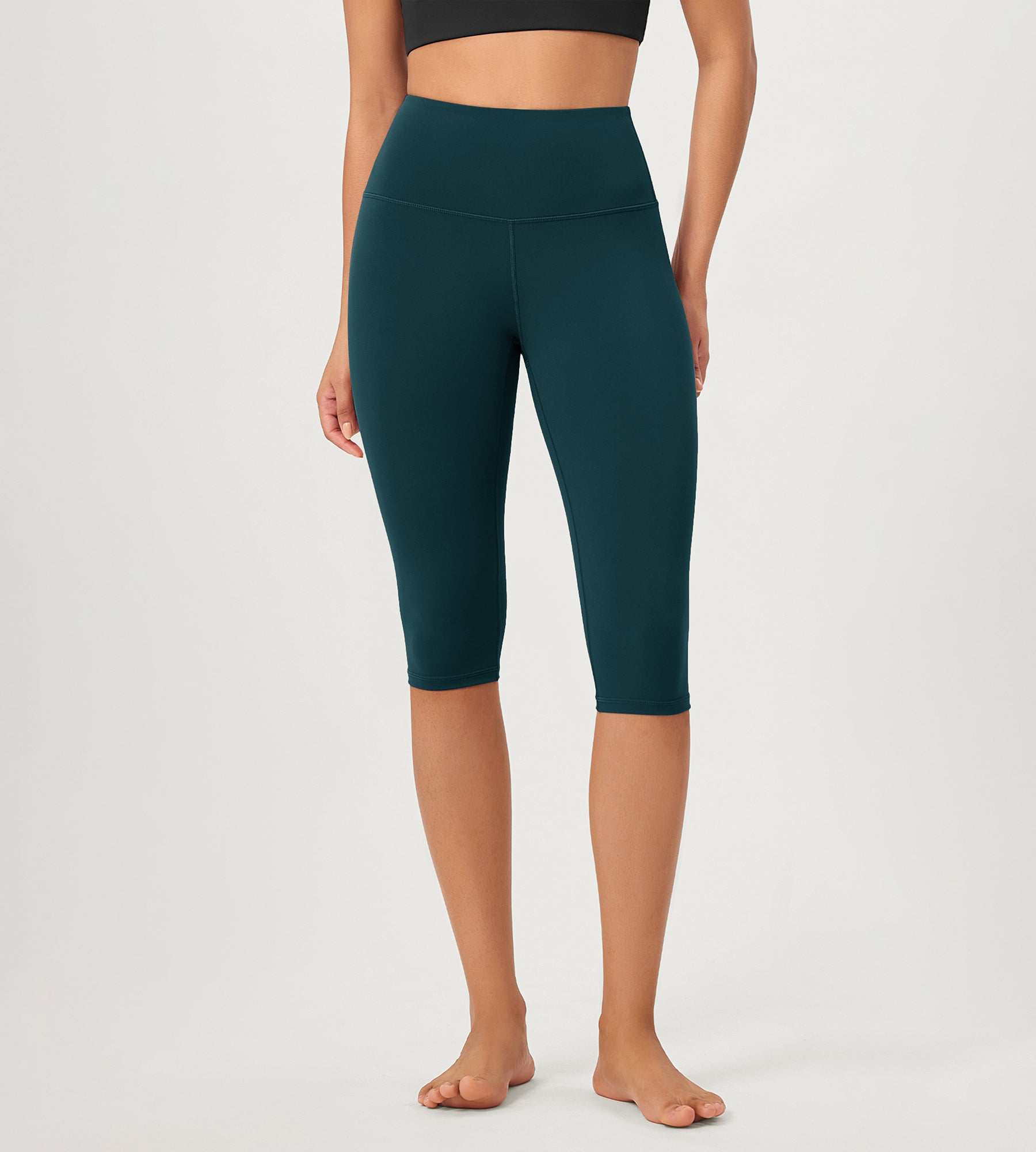 ODCLOUD 14" High Waist Yoga Athletic Running Capris Forest Teal - ododos