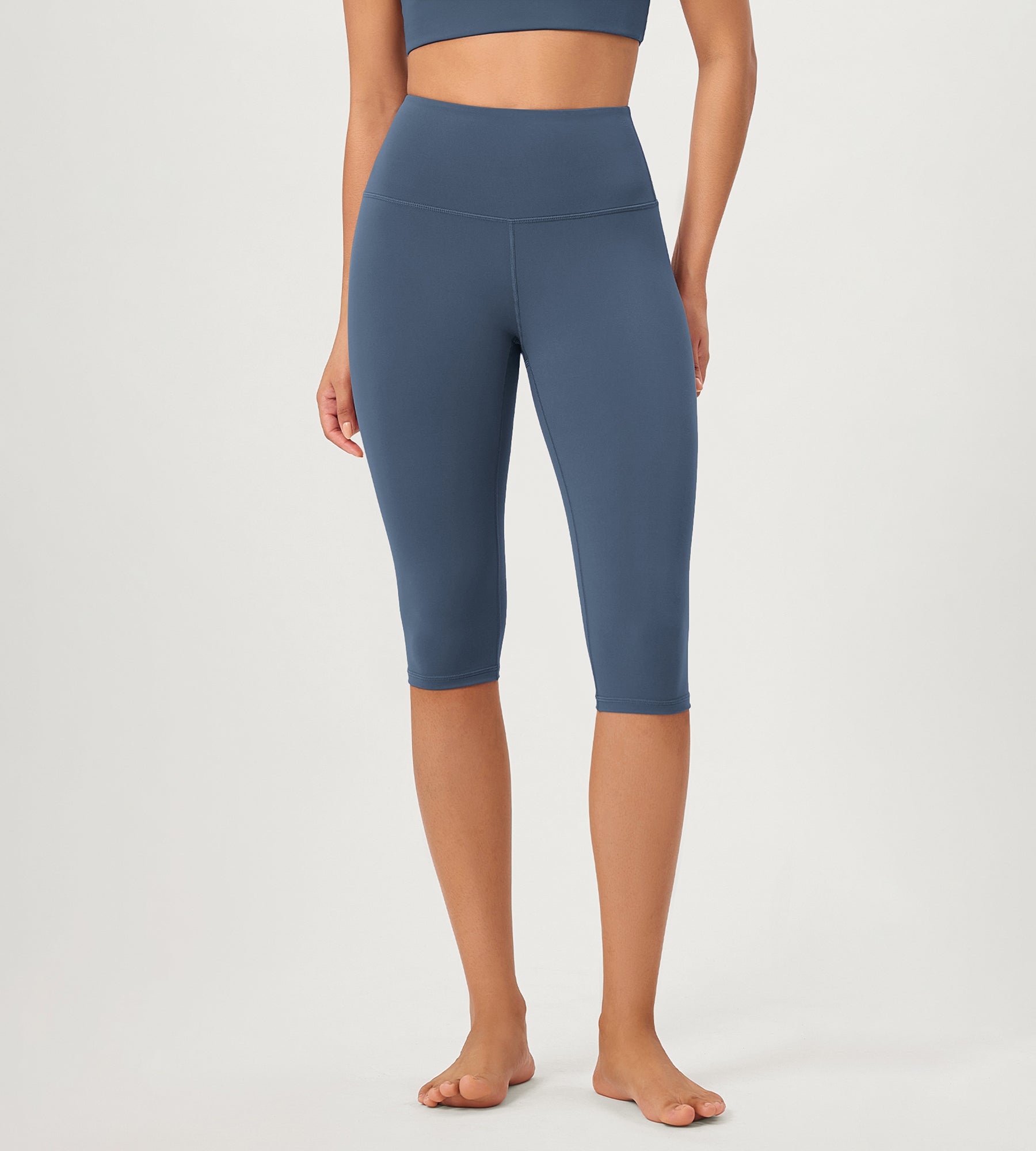 ODCLOUD 14" High Waist Yoga Athletic Running Capris Ink Blue - ododos