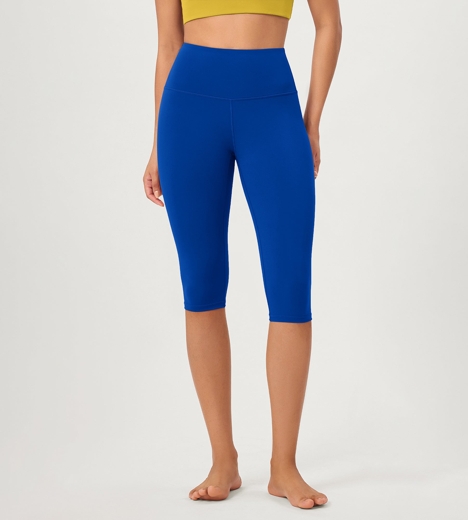 ODCLOUD 14" High Waist Yoga Athletic Running Capris Royal Blue - ododos