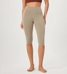 ODCLOUD 14" High Waist Yoga Athletic Running Capris Shaker Beige - ododos