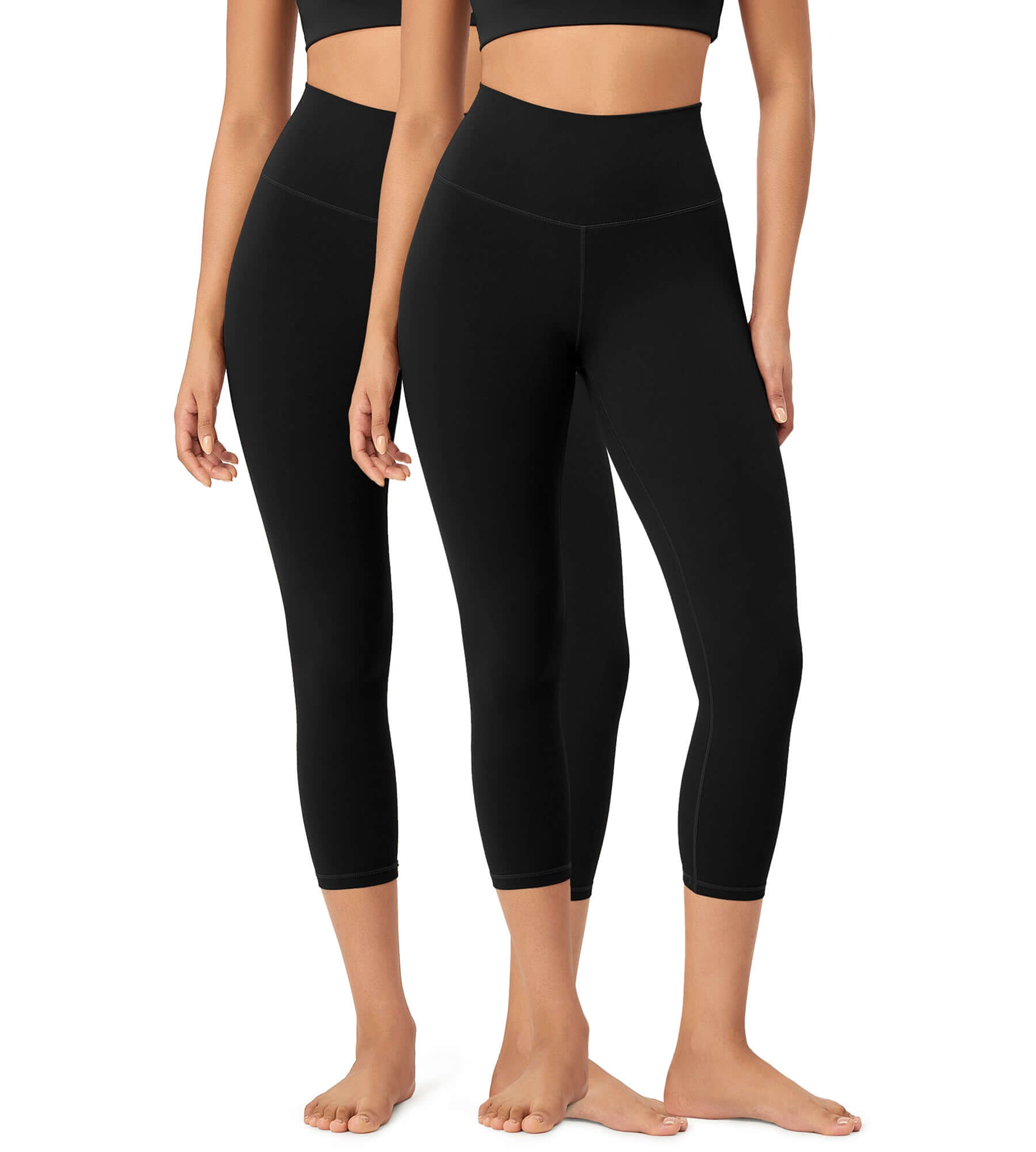 23" ODCLOUD 2-Pack Buttery Soft Lounge Yoga High Waist Yoga Leggings Black+Black - ododos