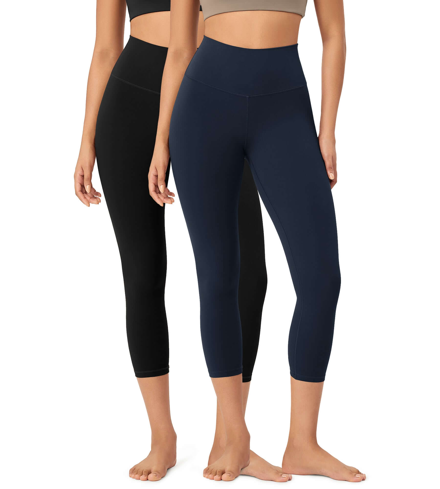 23" ODCLOUD 2-Pack Buttery Soft Lounge Yoga High Waist Yoga Leggings Black+Deep Navy - ododos