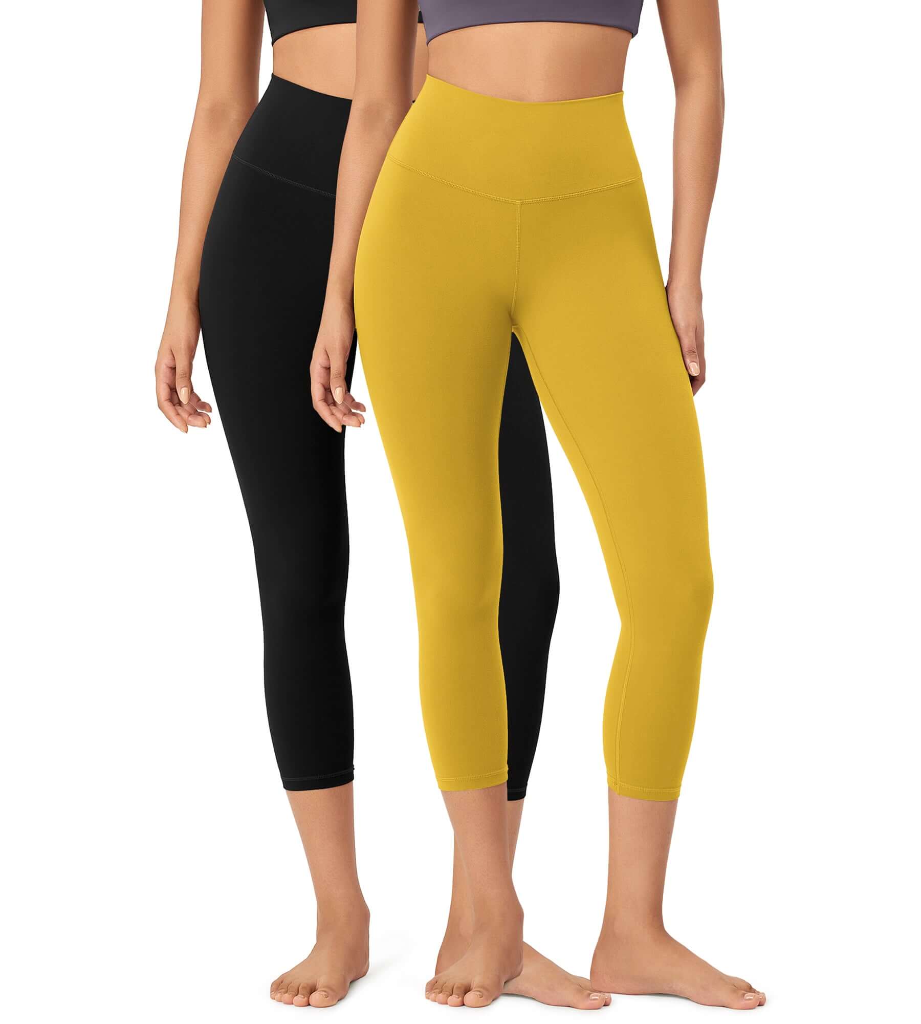 23" ODCLOUD 2-Pack Buttery Soft Lounge Yoga High Waist Yoga Leggings Black+mango Mint - ododos