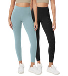 ODCLOUD 2-Pack 25" High Waist Lounge Yoga Leggings Black+Chambray - ododos