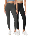 ODCLOUD 2-Pack 25" High Waist Lounge Yoga Leggings Black+Charcoal - ododos