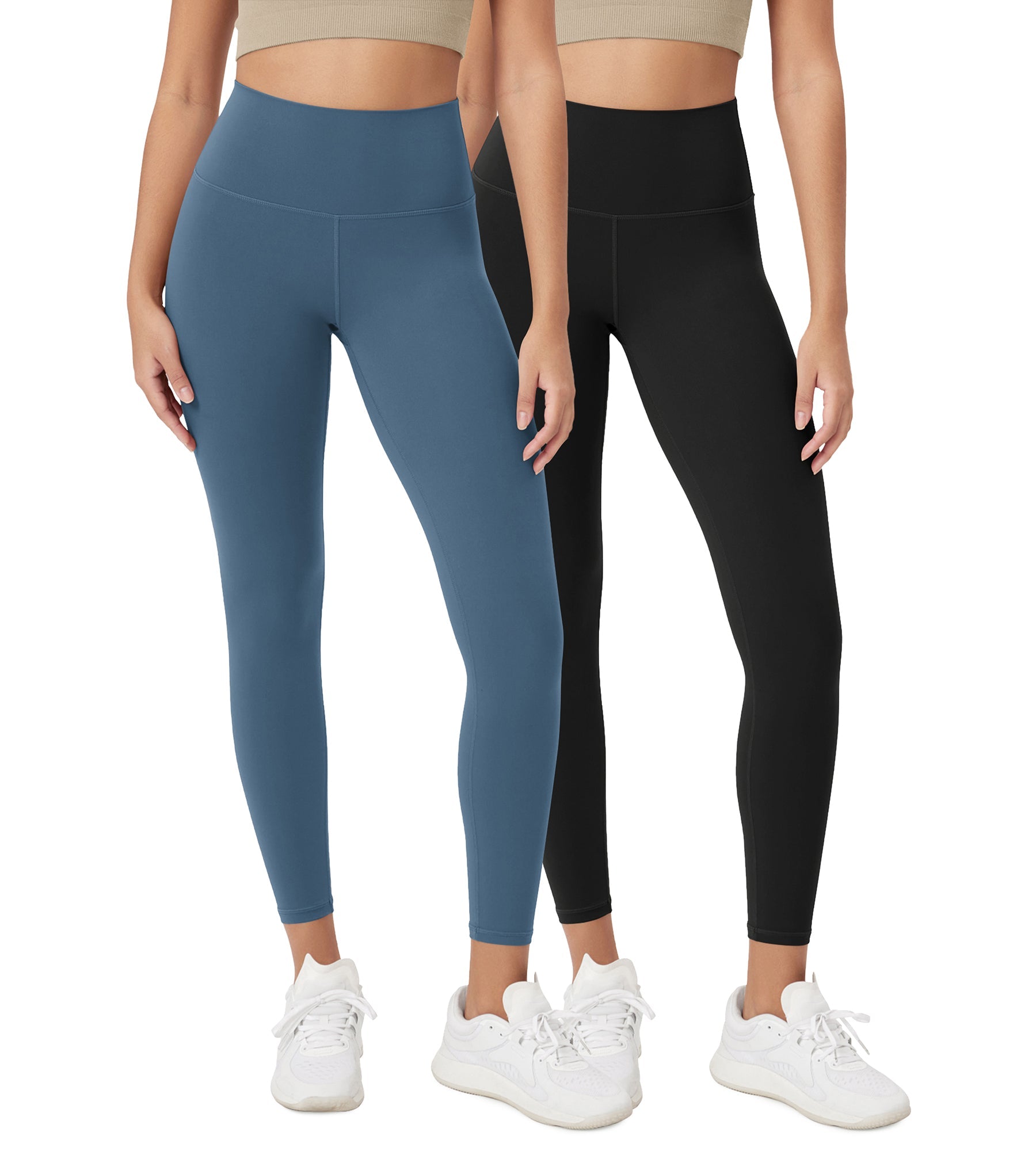 ODCLOUD 2-Pack 25 High Waist Lounge Yoga Leggings Black+Ink Blue - ododos