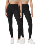 ODCLOUD 2-Pack 28" High Waist Lounge Yoga Leggings Black+Black - ododos