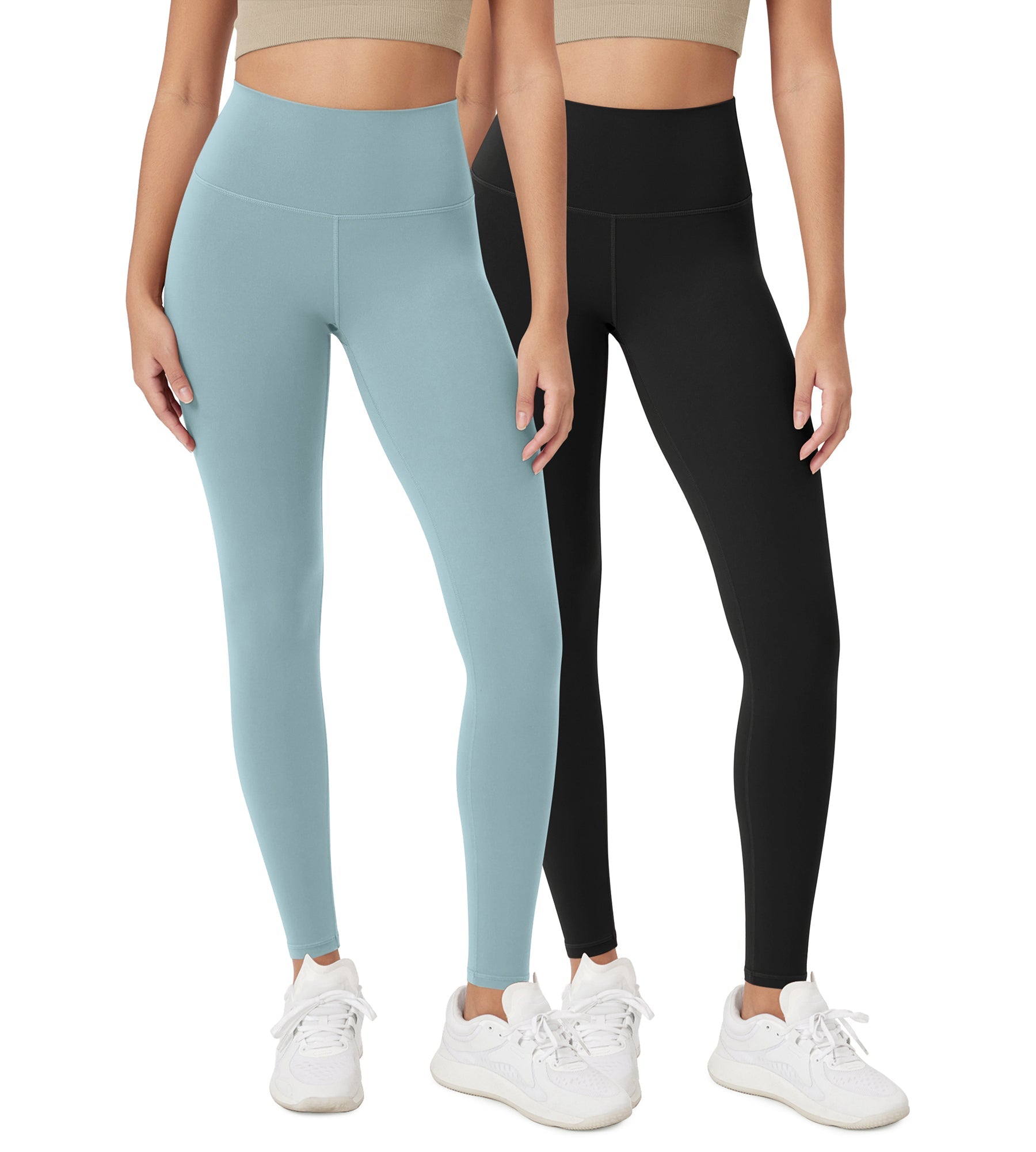 ODCLOUD 2-Pack 28 High Waist Lounge Yoga Leggings Black+Chambray - ododos