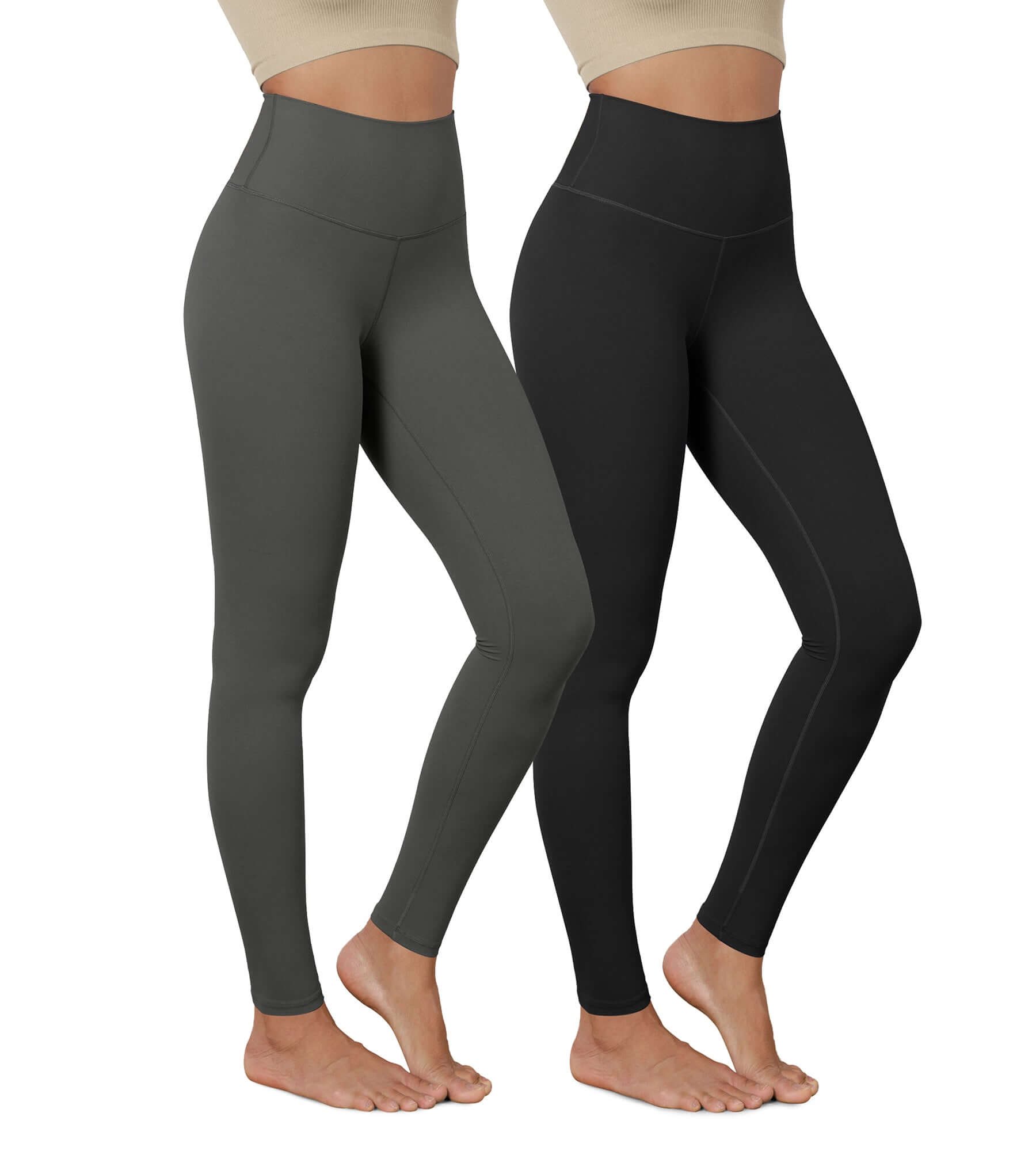 ODODOS ODCLOUD 2 Pack High Waist Yoga Leggings 28 Black Charcoal XL