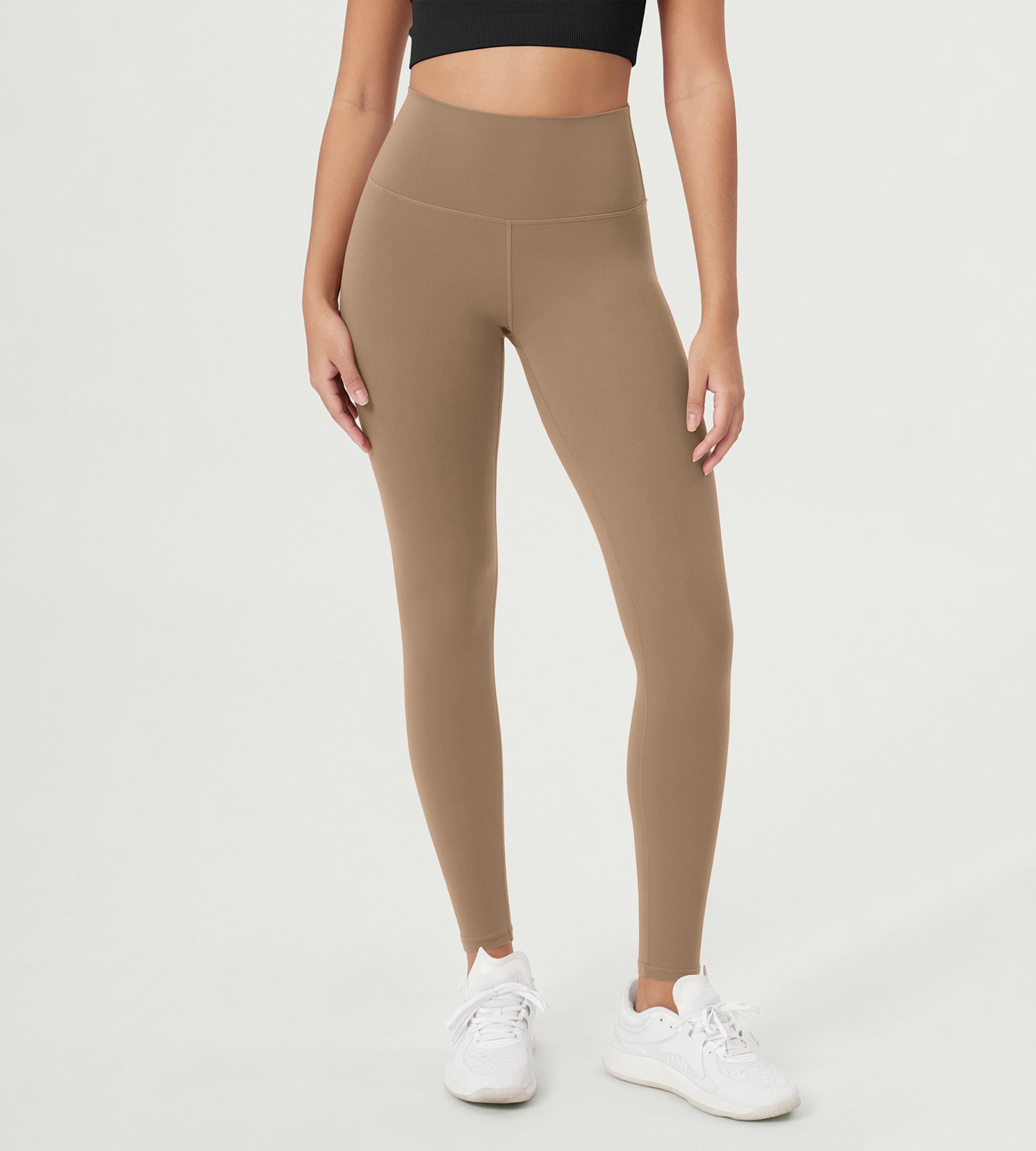 ODCLOUD 28" High Waist Lounge Yoga Leggings Light Brown - ododos