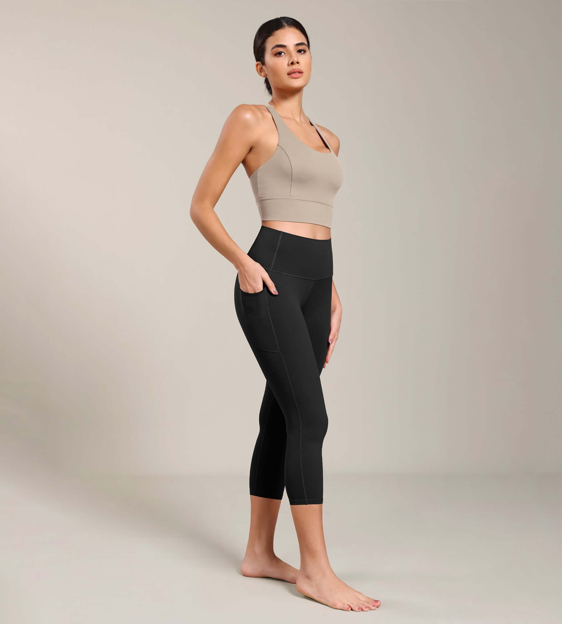 Odcloud Lounge Yoga 21 High Waist Capris Leggings with Pockets - ododos