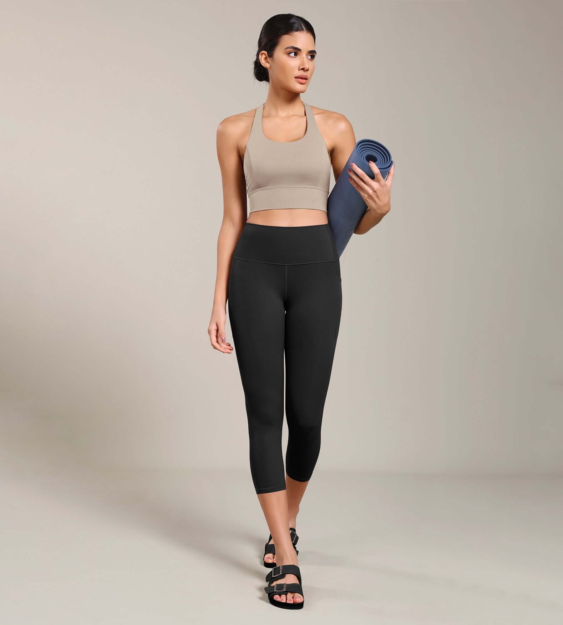 Odcloud Lounge Yoga 21 High Waist Capris Leggings with Pockets - ododos