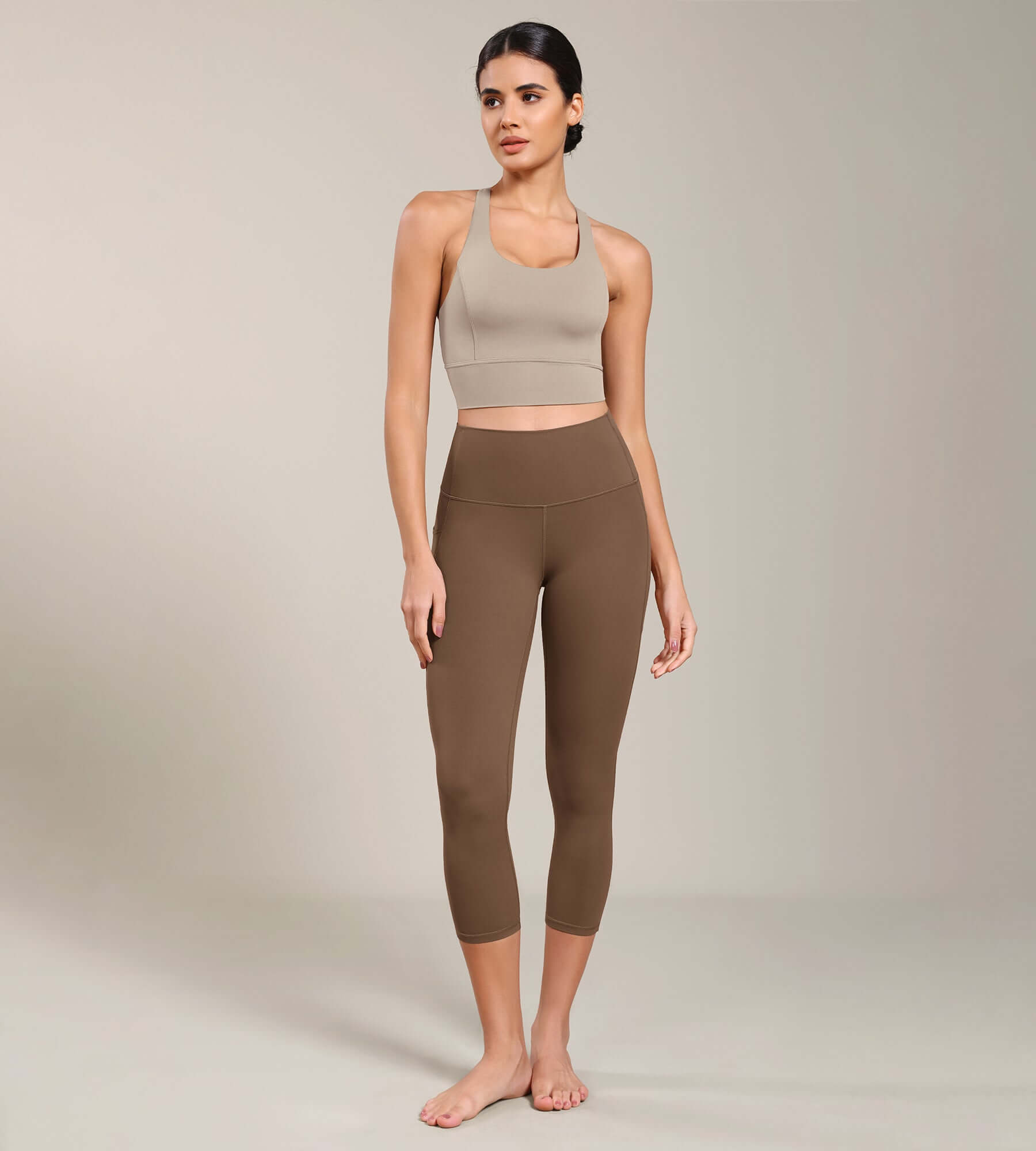 Odcloud Lounge Yoga 21 High Waist Capris Leggings with Pockets - ododos