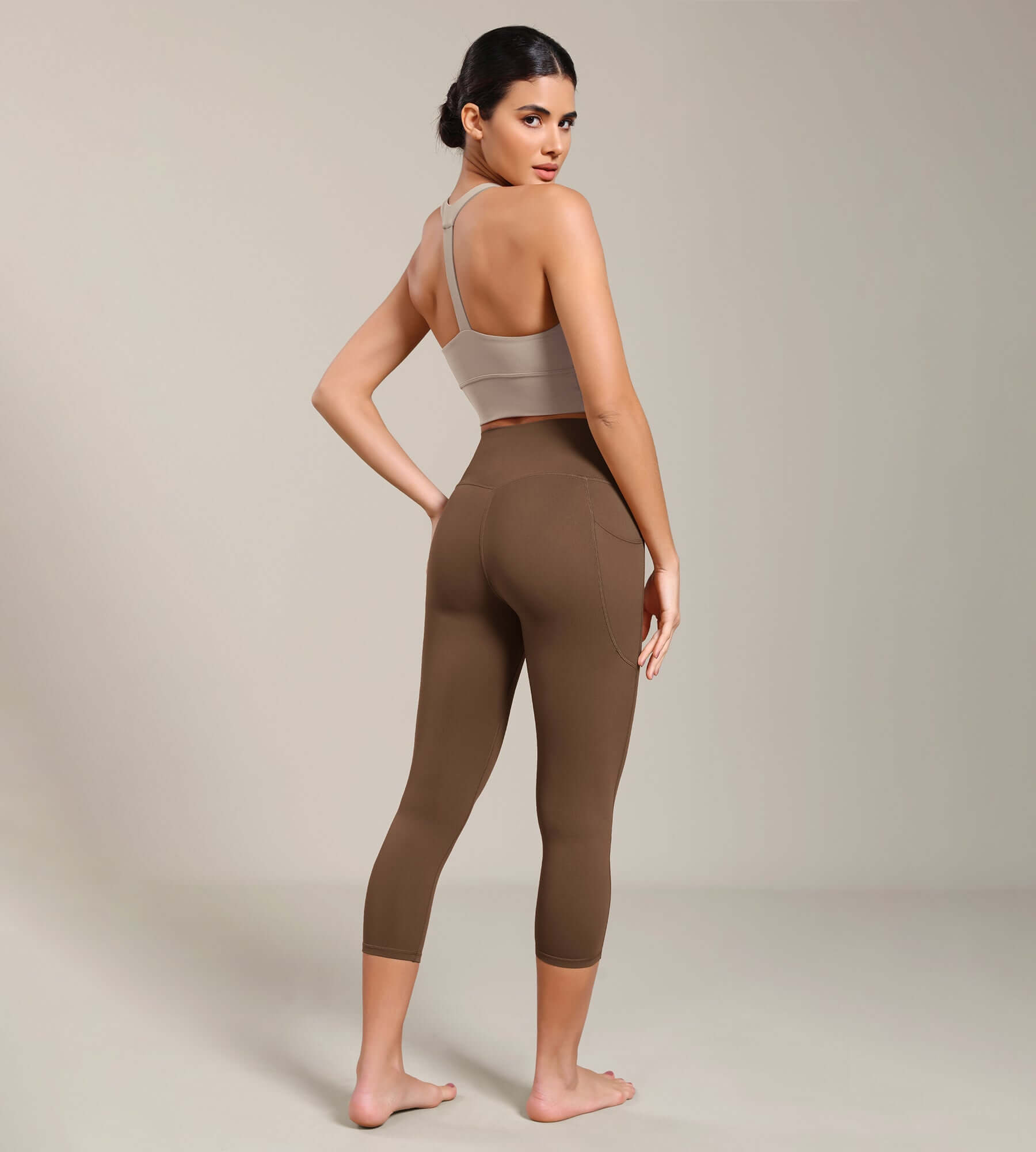 Odcloud Lounge Yoga 21 High Waist Capris Leggings with Pockets - ododos