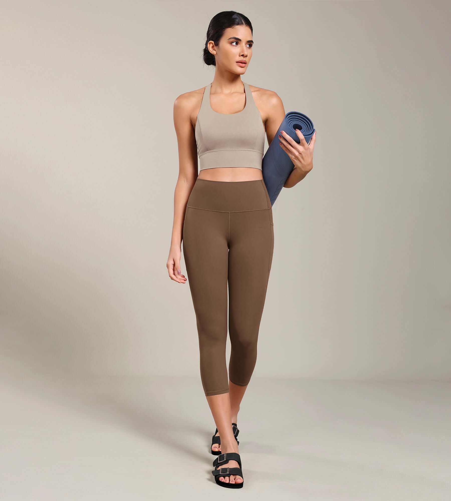 Odcloud Lounge Yoga 21 High Waist Capris Leggings with Pockets - ododos