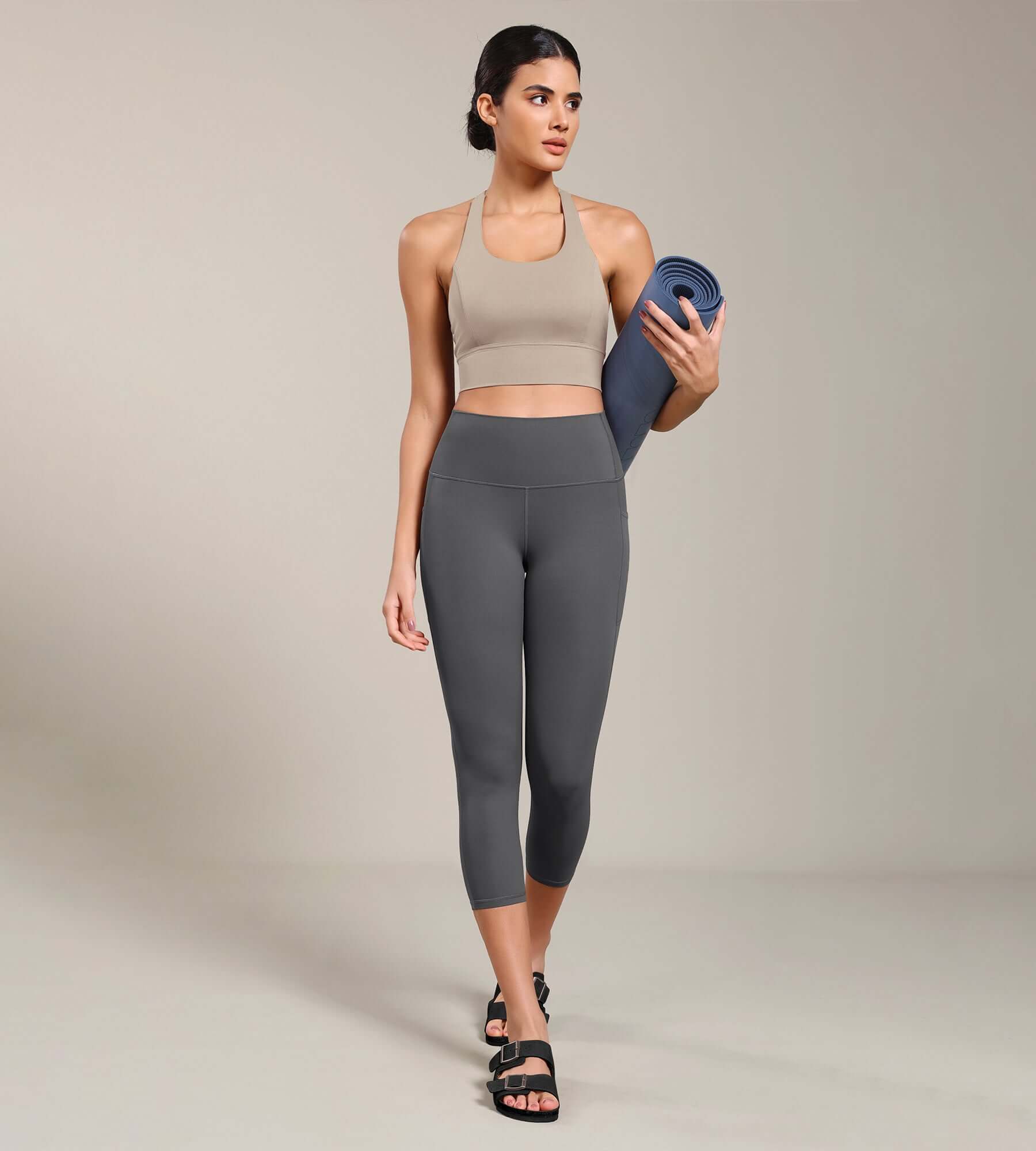 Odcloud Lounge Yoga 21 High Waist Capris Leggings with Pockets - ododos