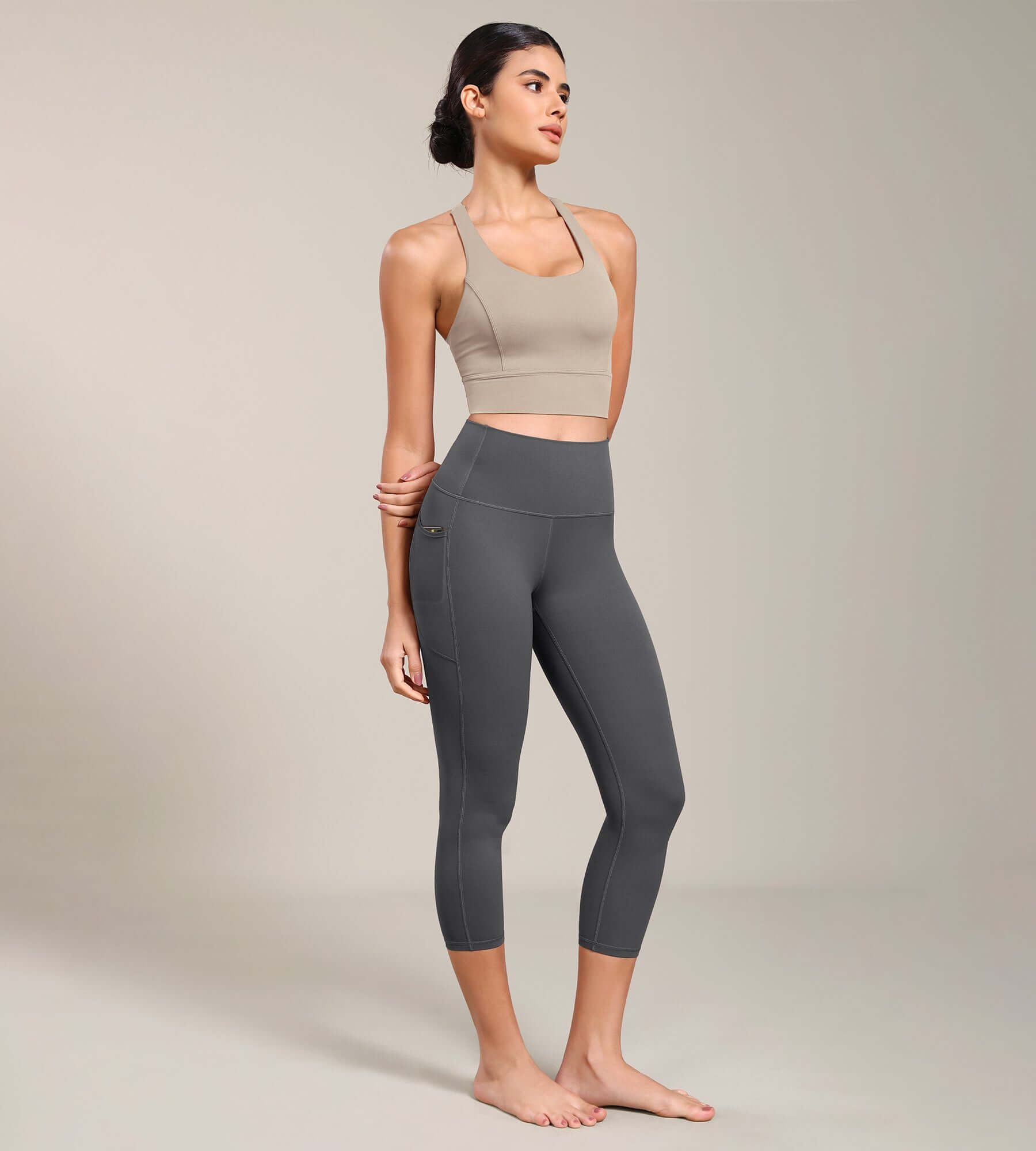 Odcloud Lounge Yoga 21 High Waist Capris Leggings with Pockets - ododos