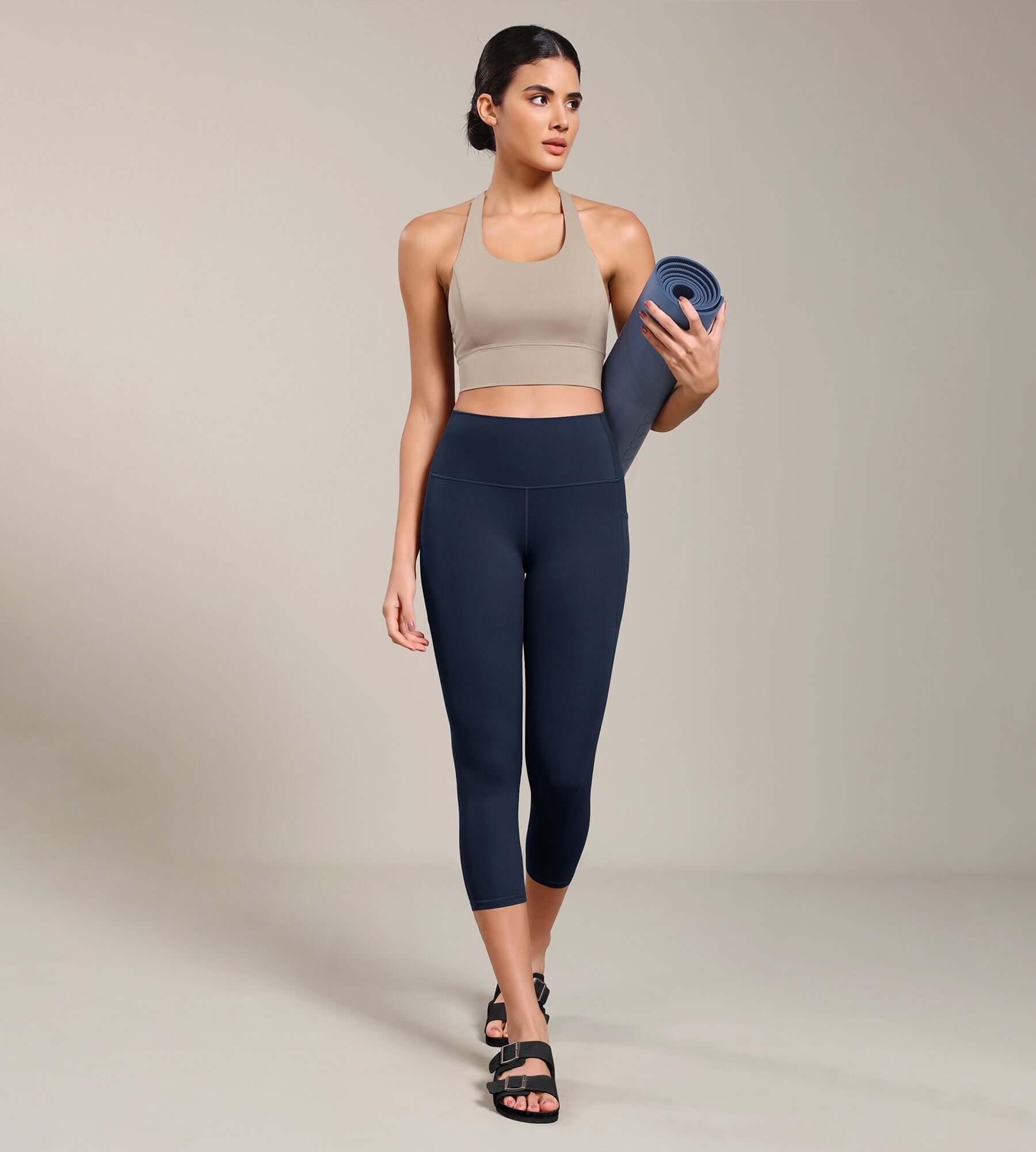 Odcloud Lounge Yoga 21 High Waist Capris Leggings with Pockets - ododos