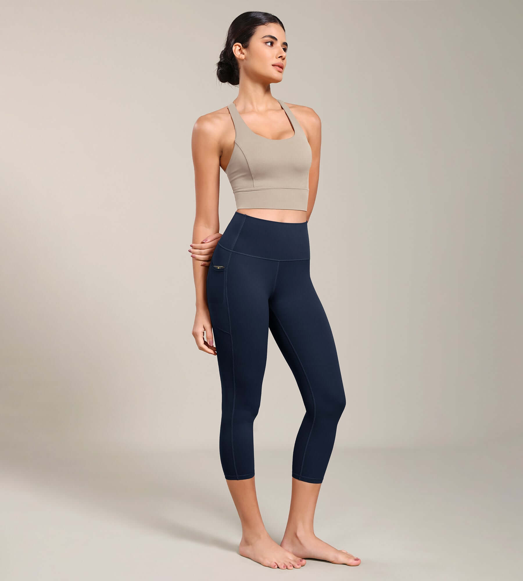 Odcloud Lounge Yoga 21 High Waist Capris Leggings with Pockets - ododos