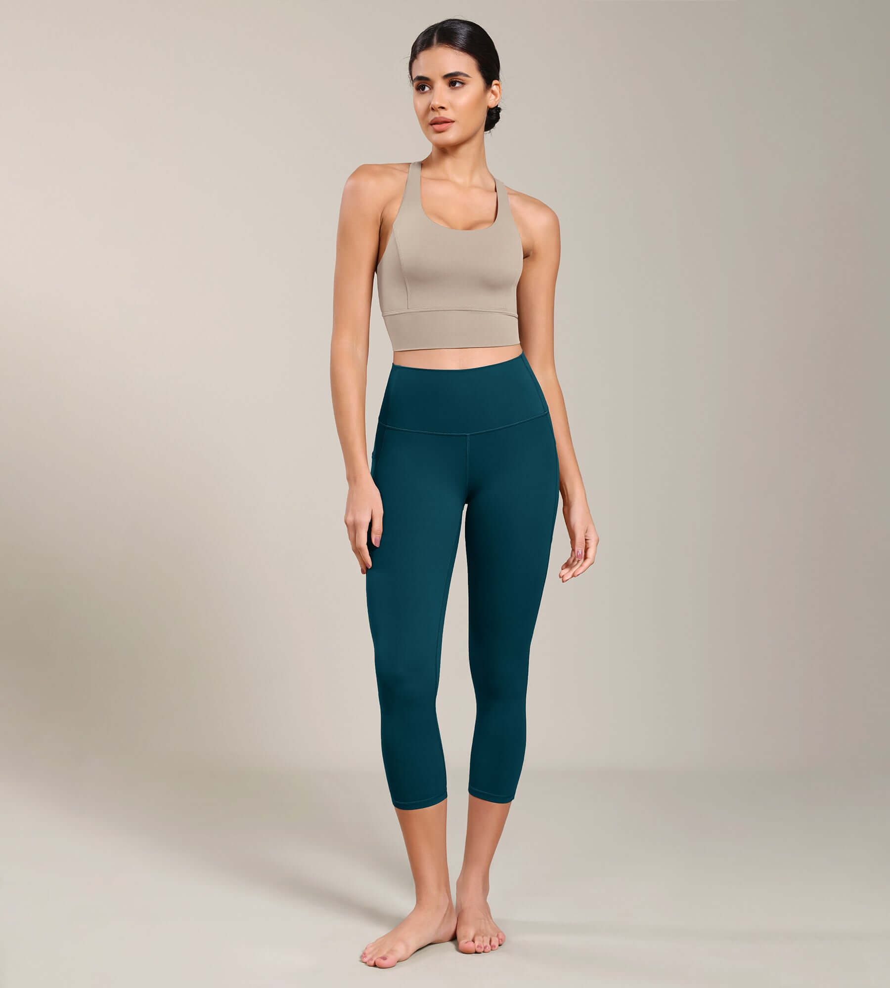Odcloud Lounge Yoga 21 High Waist Capris Leggings with Pockets - ododos