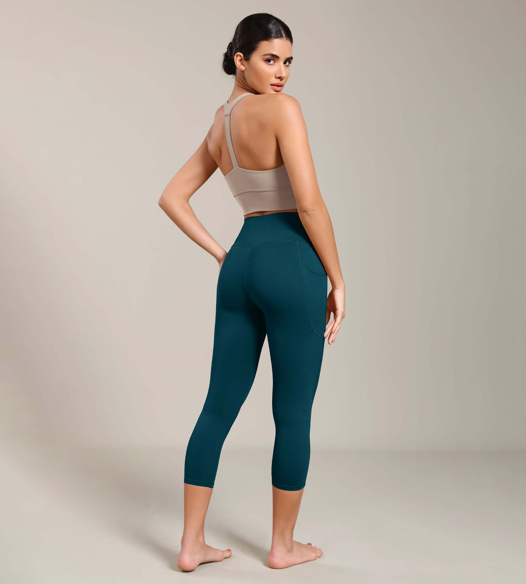 Odcloud Lounge Yoga 21 High Waist Capris Leggings with Pockets - ododos