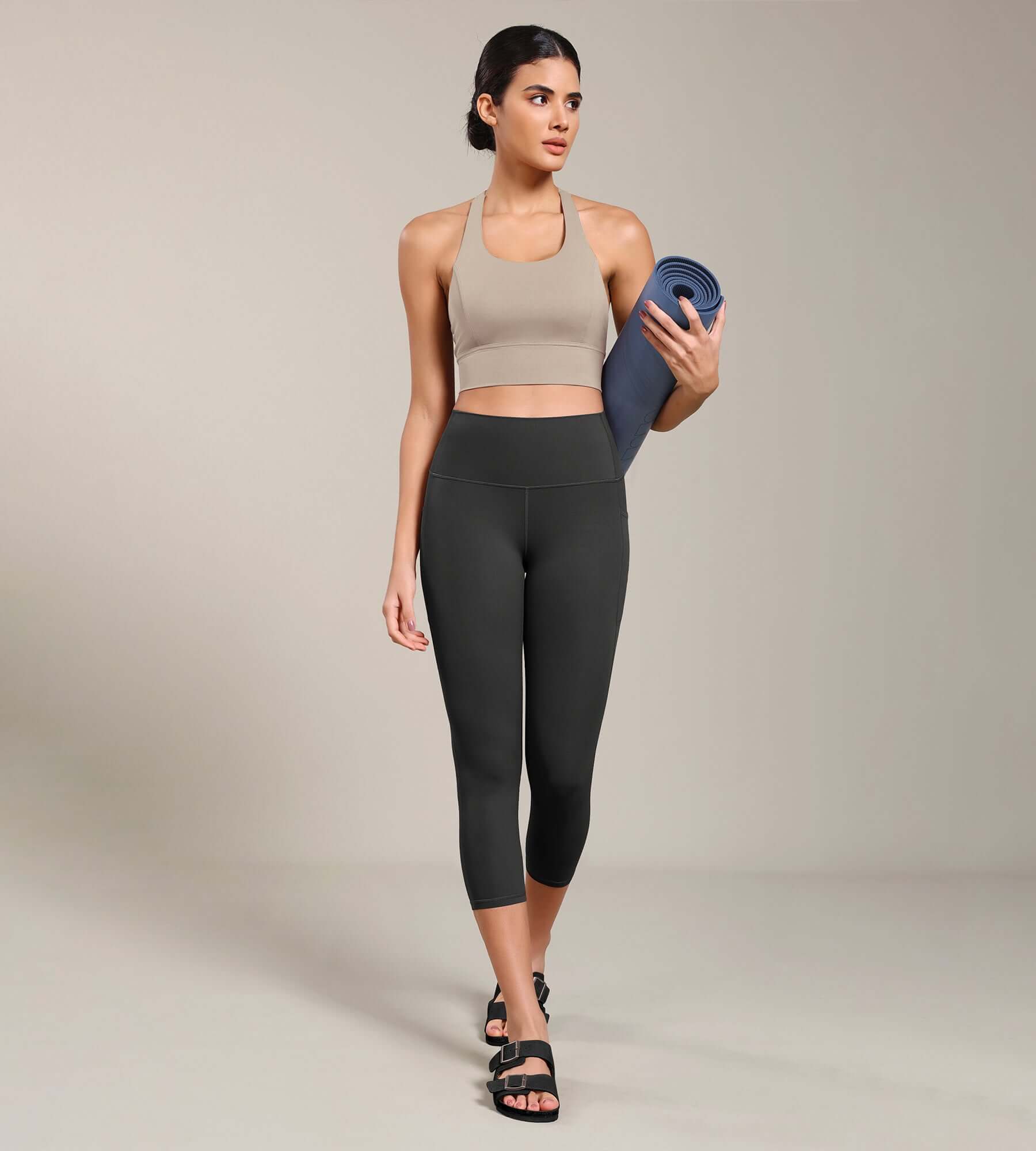 Odcloud Lounge Yoga 21 High Waist Capris Leggings with Pockets - ododos