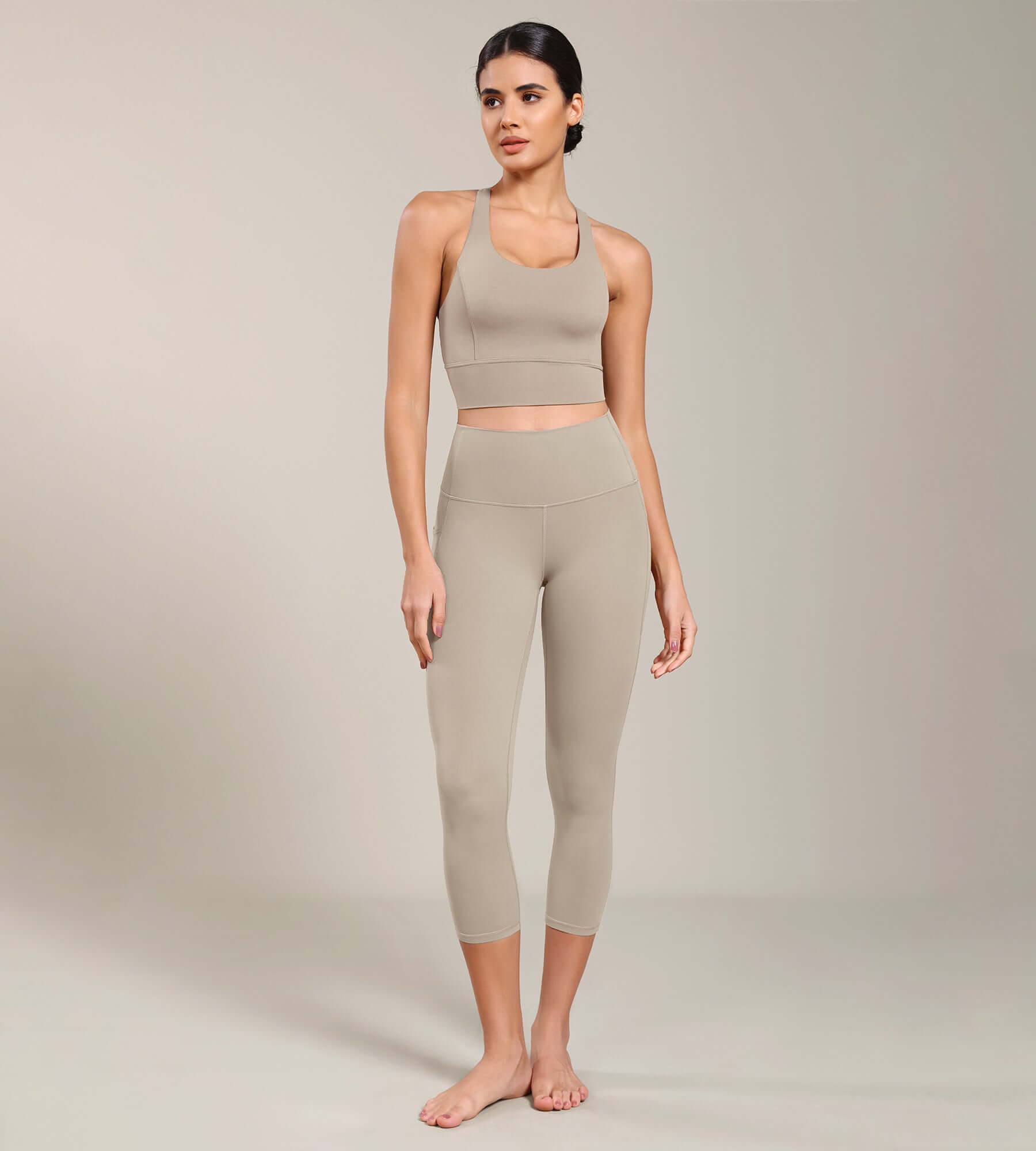 Odcloud Lounge Yoga 21 High Waist Capris Leggings with Pockets - ododos