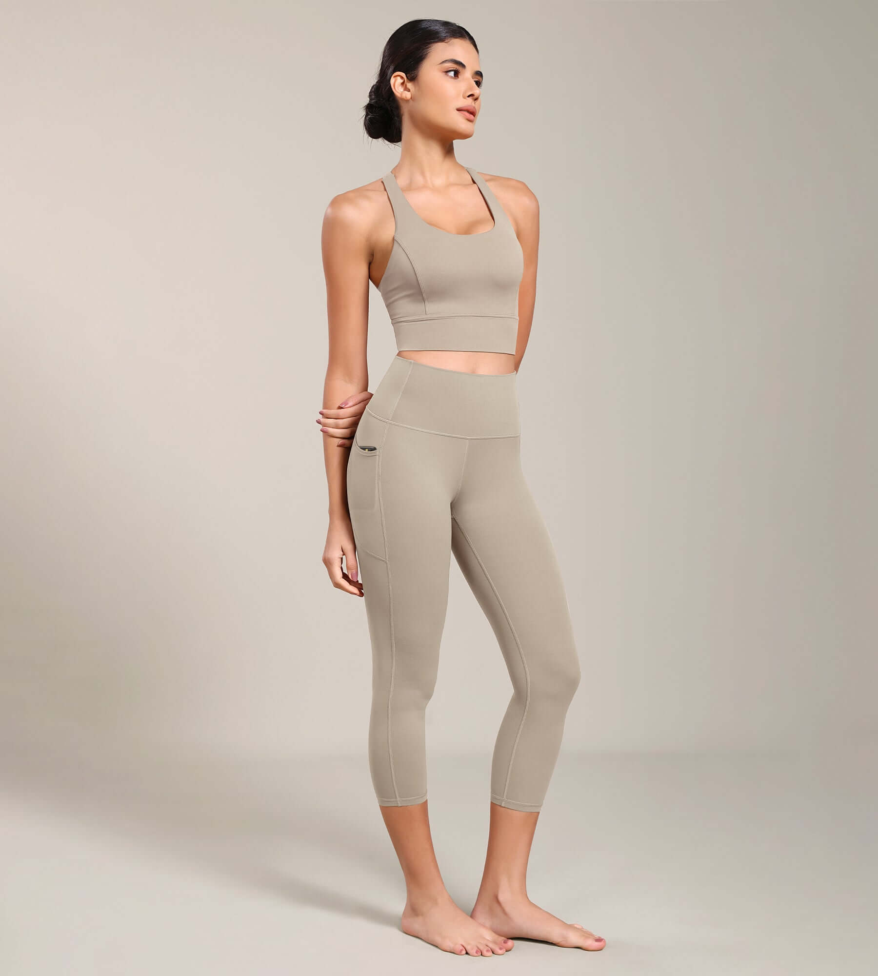 Odcloud Lounge Yoga 21 High Waist Capris Leggings with Pockets - ododos