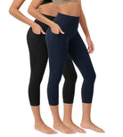 ODCLOUD 2-Pack 23” Buttery Soft Lounge Yoga Leggings with Pockets Black+Deep Navy - ododos