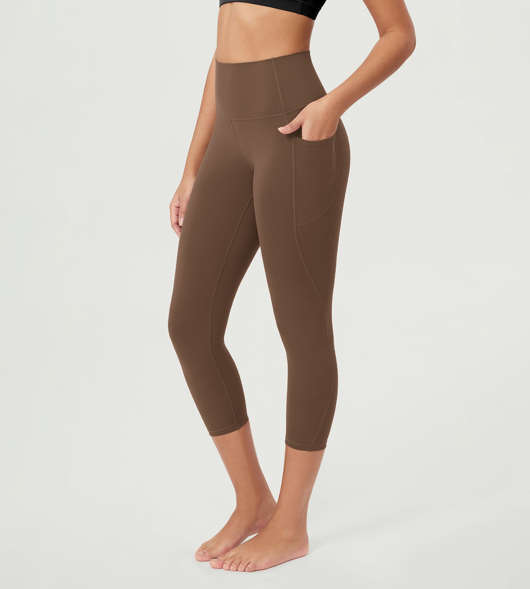 ODCLOUD 23â€?Buttery Soft Lounge Yoga Leggings with Pockets Brunette - ododos