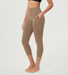 ODCLOUD 23” Buttery Soft Lounge Yoga Leggings with Pockets Light Brown - ododos