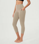 ODCLOUD 23” Buttery Soft Lounge Yoga Leggings with Pockets Shaker Beige - ododos