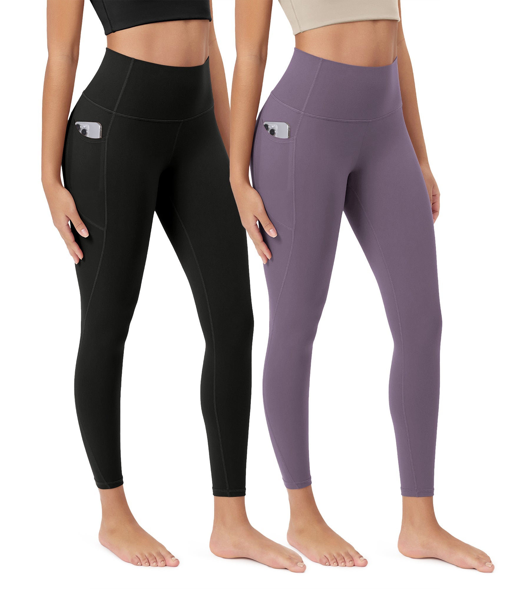 ODCLOUD 2-Pack 25â€?Buttery Soft Lounge Yoga Leggings with Pockets - ododos