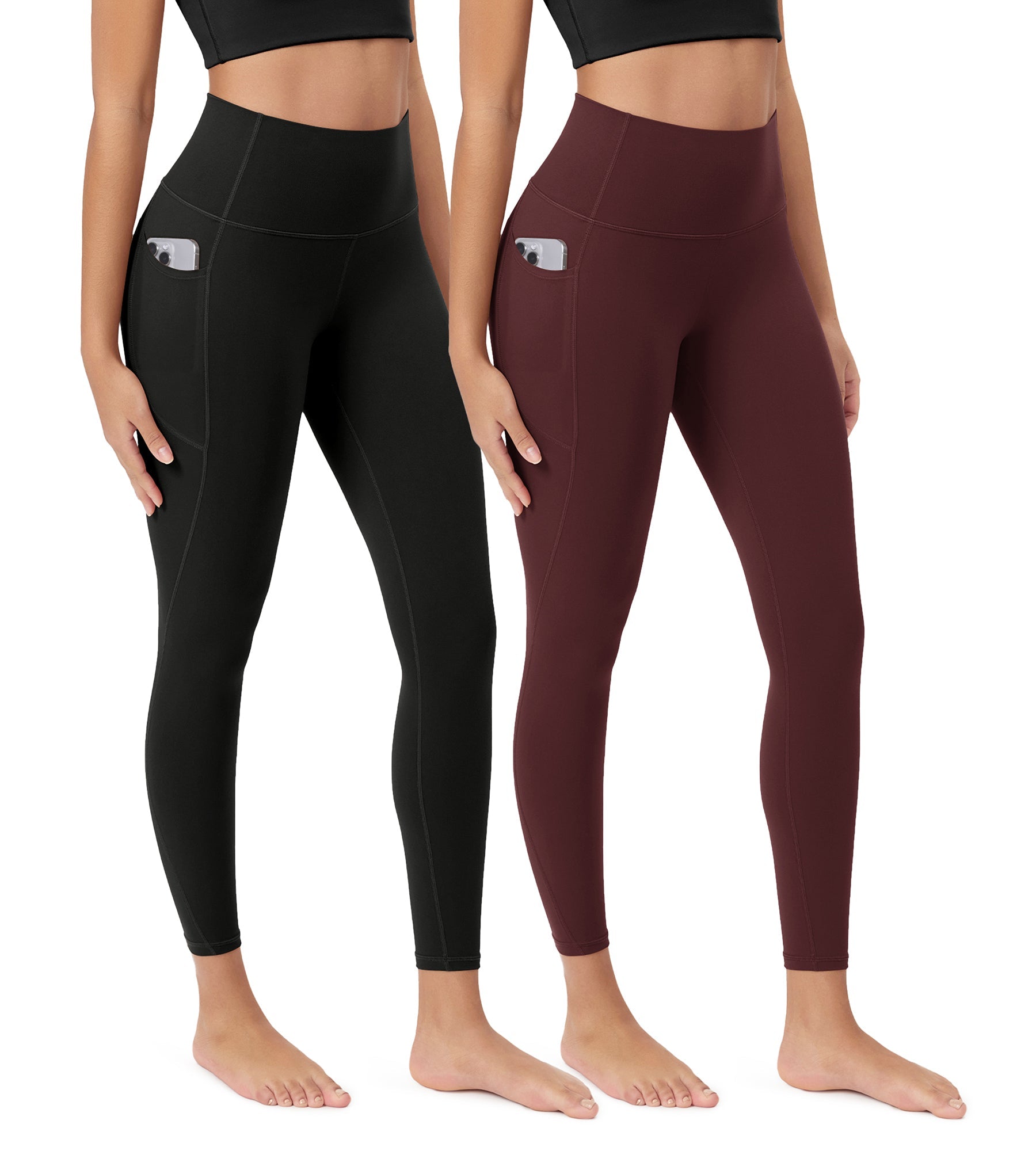 ODCLOUD 2-Pack 25â€?Buttery Soft Lounge Yoga Leggings with Pockets - ododos