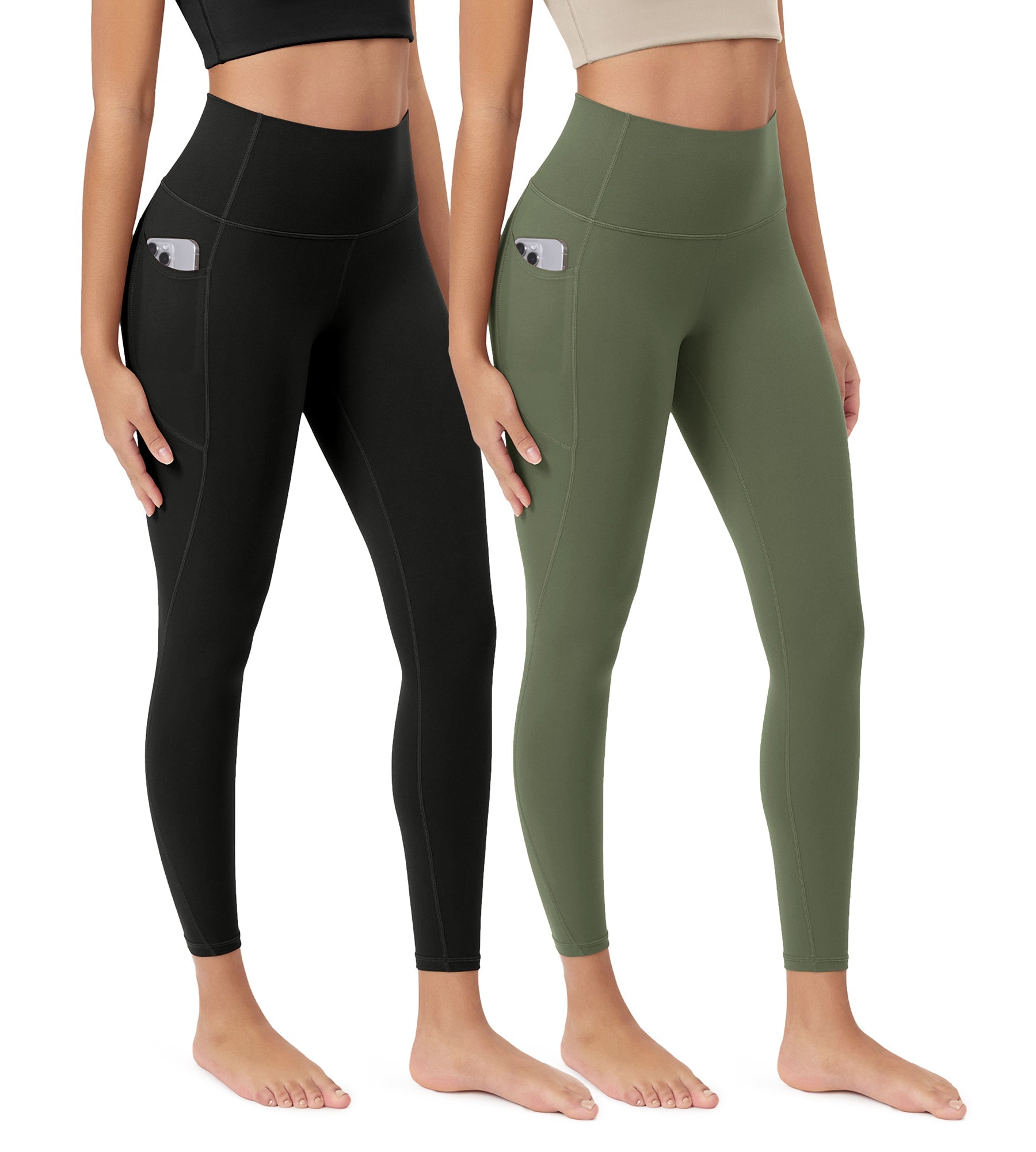 ODCLOUD 2-Pack 25â€?Buttery Soft Lounge Yoga Leggings with Pockets - ododos