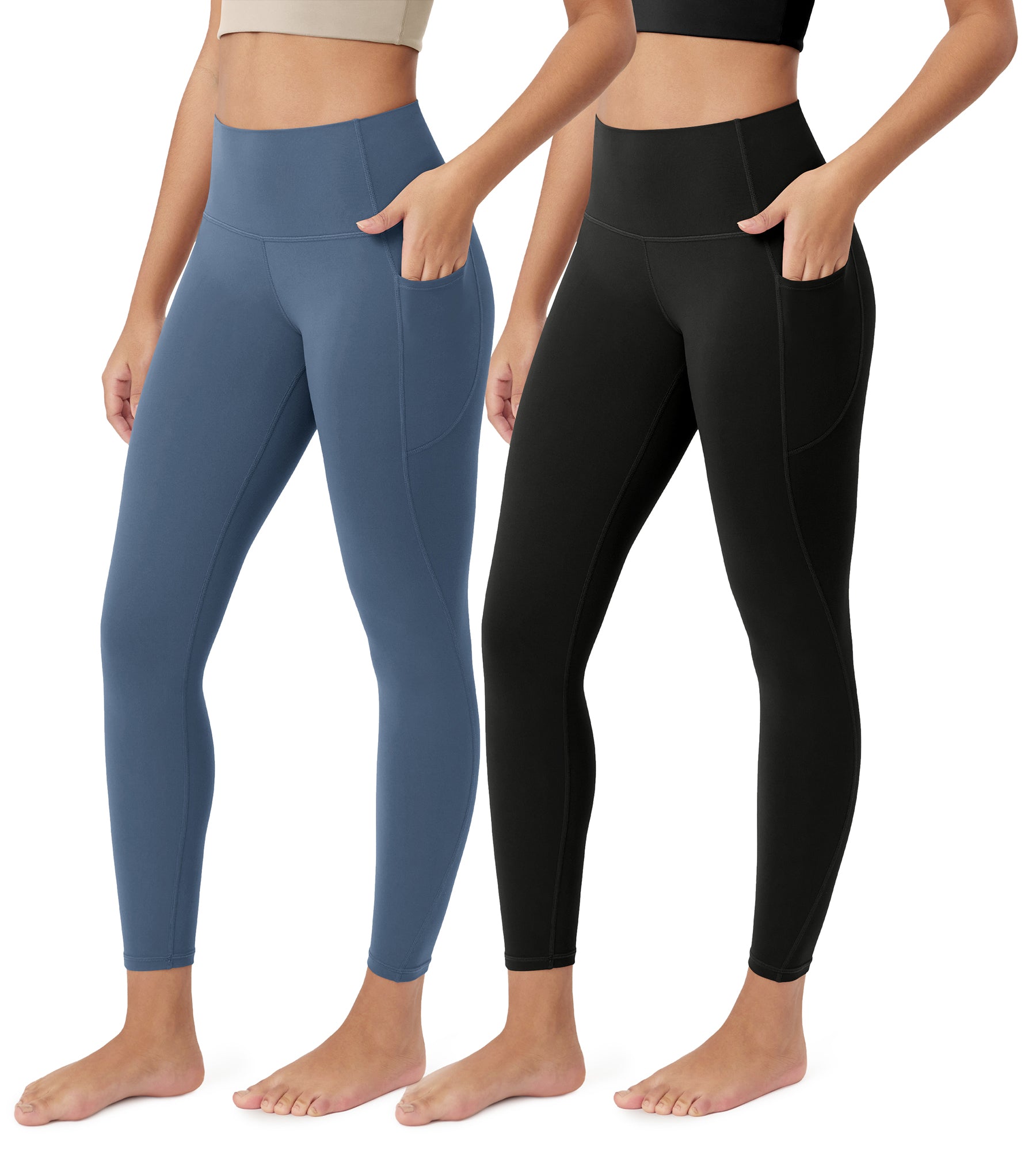 ODCLOUD 2-Pack 25” Buttery Soft Lounge Yoga Leggings with Pockets - ododos