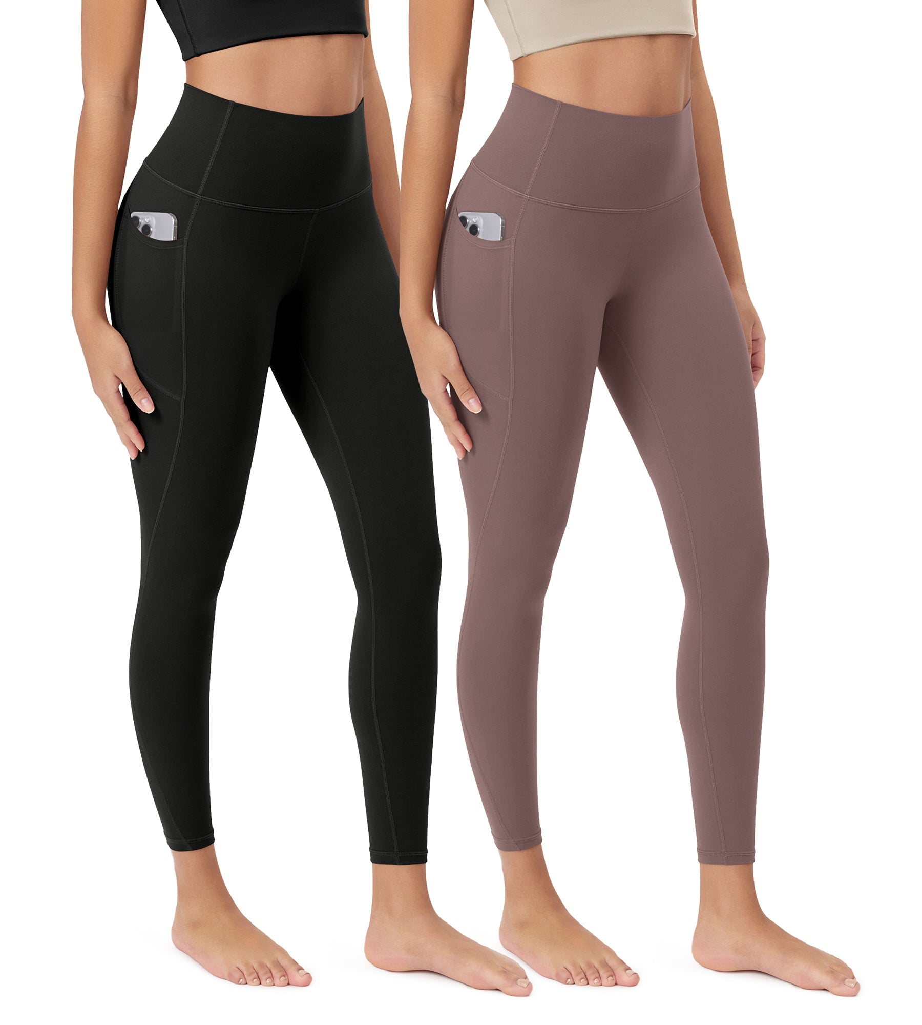 ODCLOUD 2-Pack 25â€?Buttery Soft Lounge Yoga Leggings with Pockets - ododos