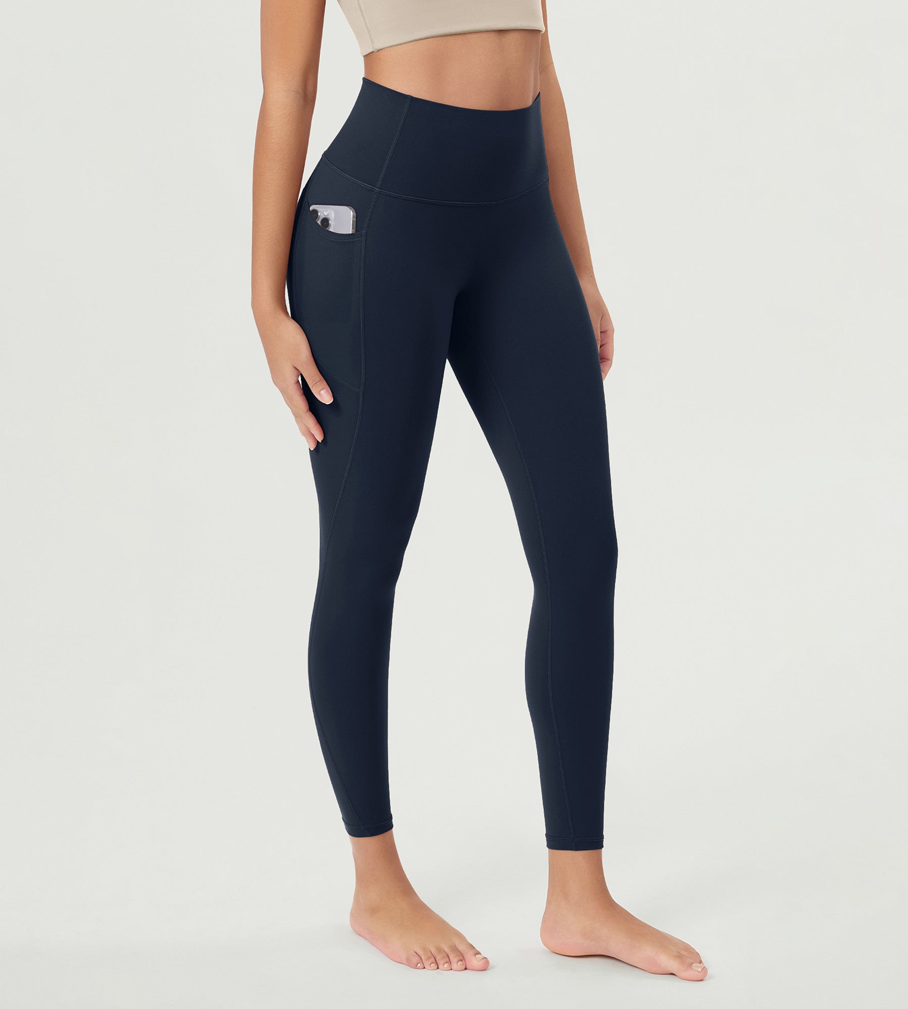 ODCLOUD 25â€?Buttery Soft Lounge Yoga Leggings with Pockets Deep Navy - ododos