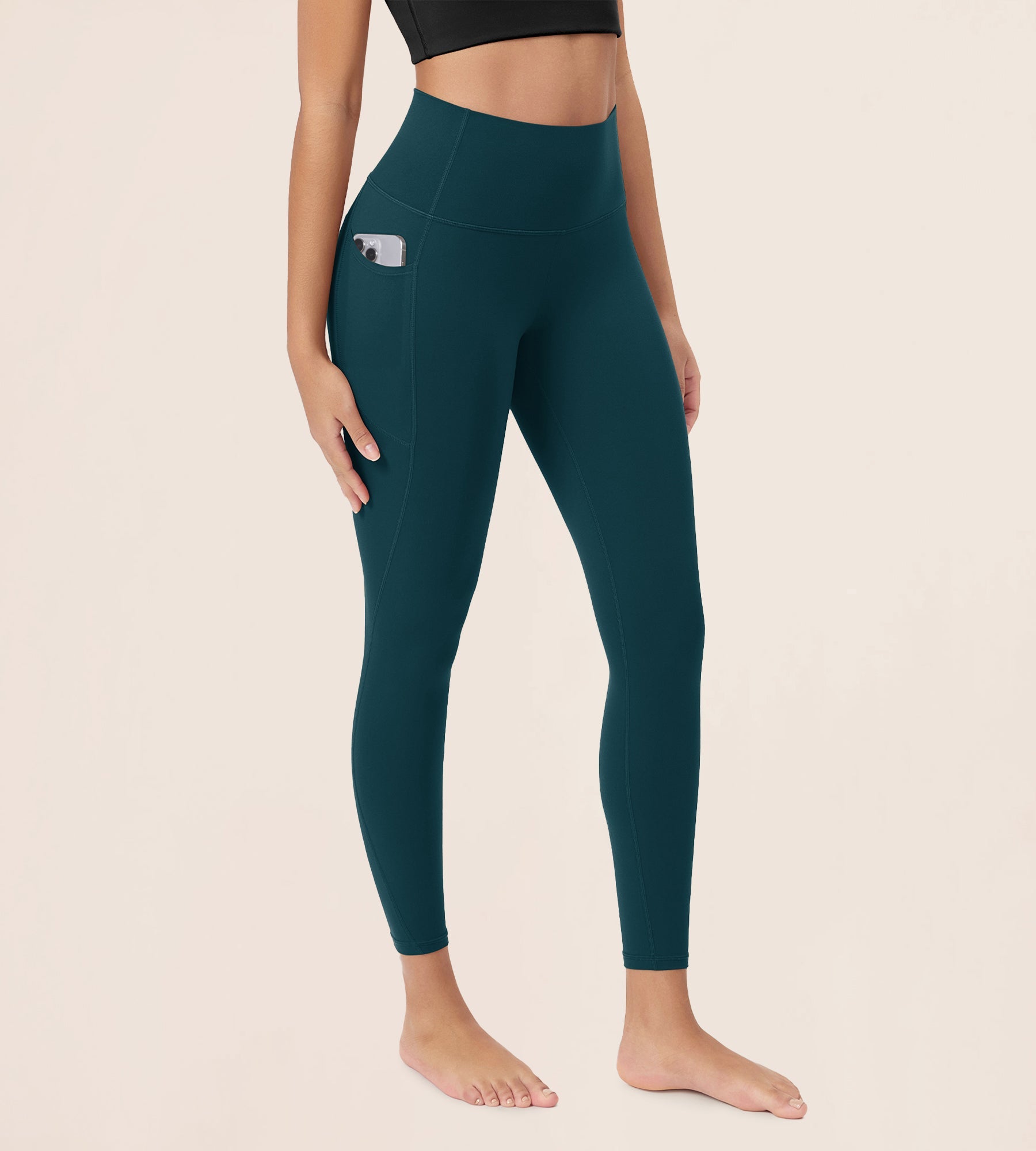 ODCLOUD 25â€?Buttery Soft Lounge Yoga Leggings with Pockets Forest Teal - ododos