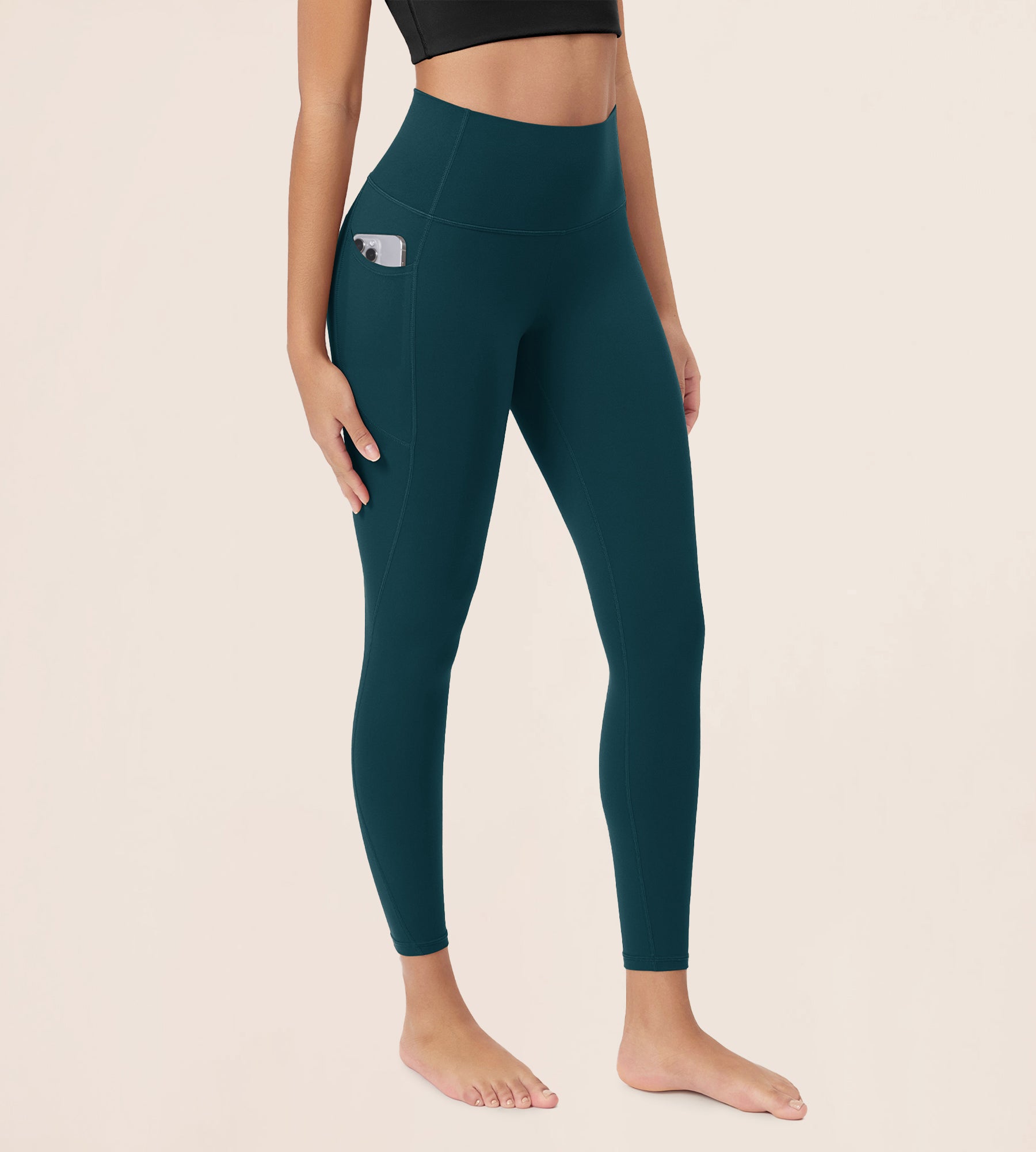 ODCLOUD 25” Buttery Soft Lounge Yoga Leggings with Pockets Forest Teal - ododos