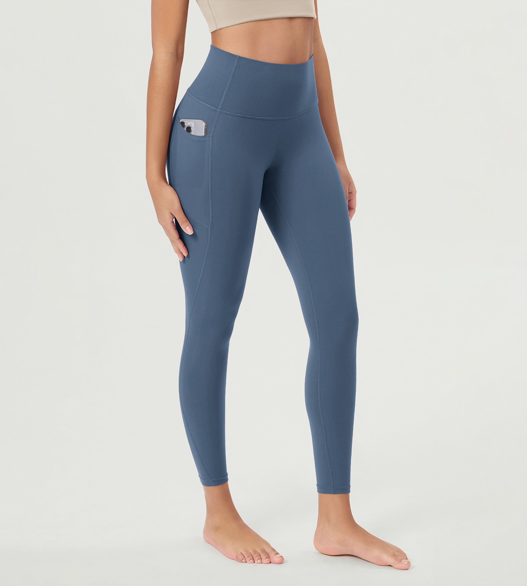 ODCLOUD 25â€?Buttery Soft Lounge Yoga Leggings with Pockets Ink Blue - ododos