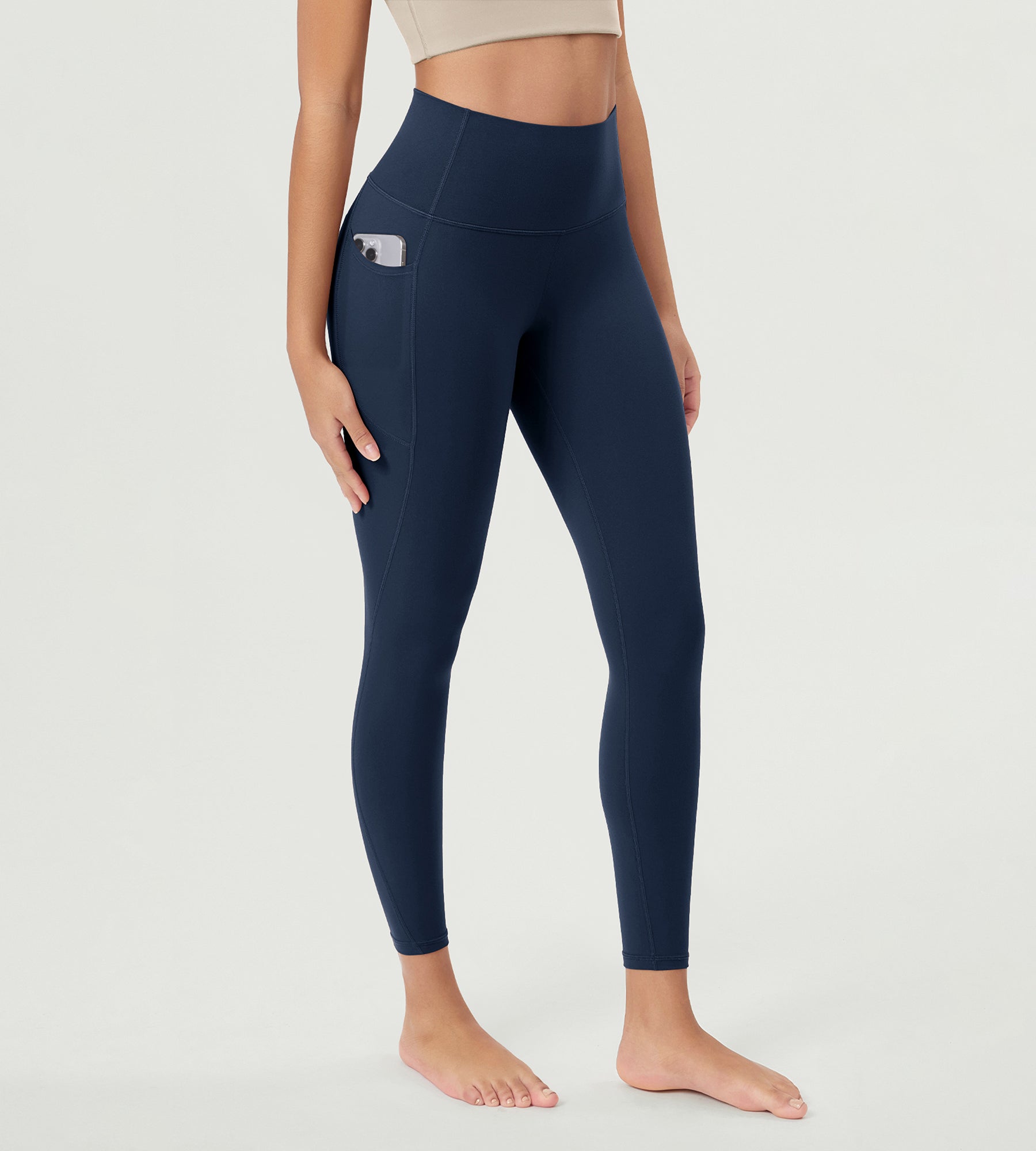 ODCLOUD 25â€?Buttery Soft Lounge Yoga Leggings with Pockets Navy - ododos