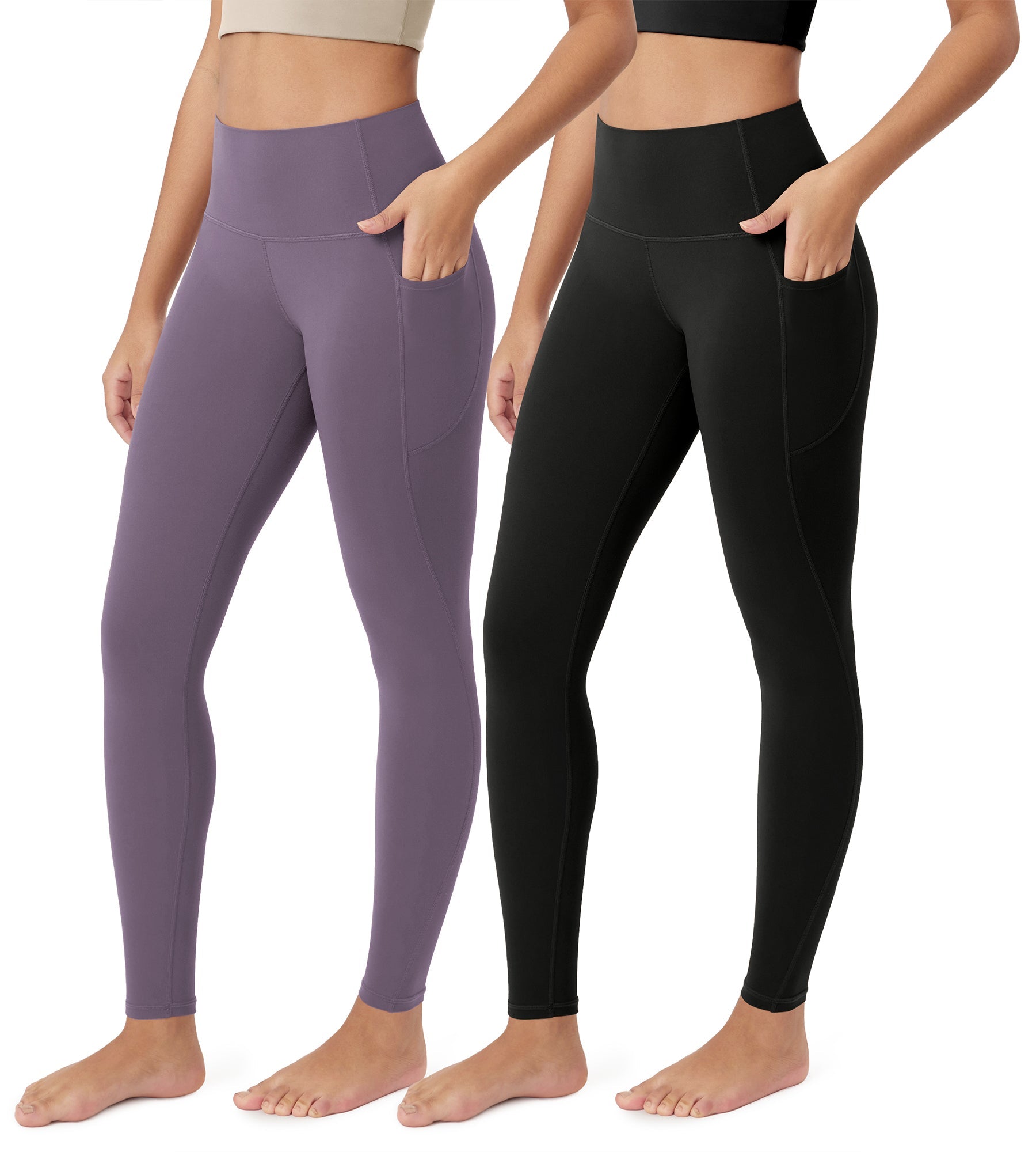 ODCLOUD 2-Pack 28â€?Buttery Soft Lounge Yoga Leggings with Pockets - ododos