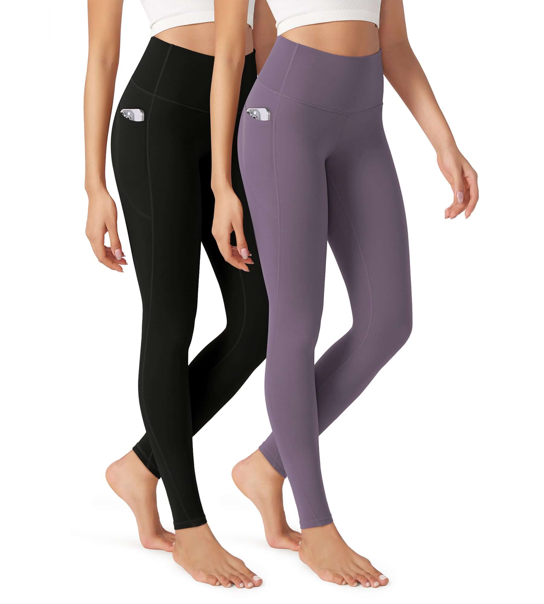 2-Pack 28" Buttery Soft Lounge Yoga Leggings with Pockets - ododos