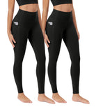 ODCLOUD 2-Pack 28” Buttery Soft Lounge Yoga Leggings with Pockets Black+Black - ododos